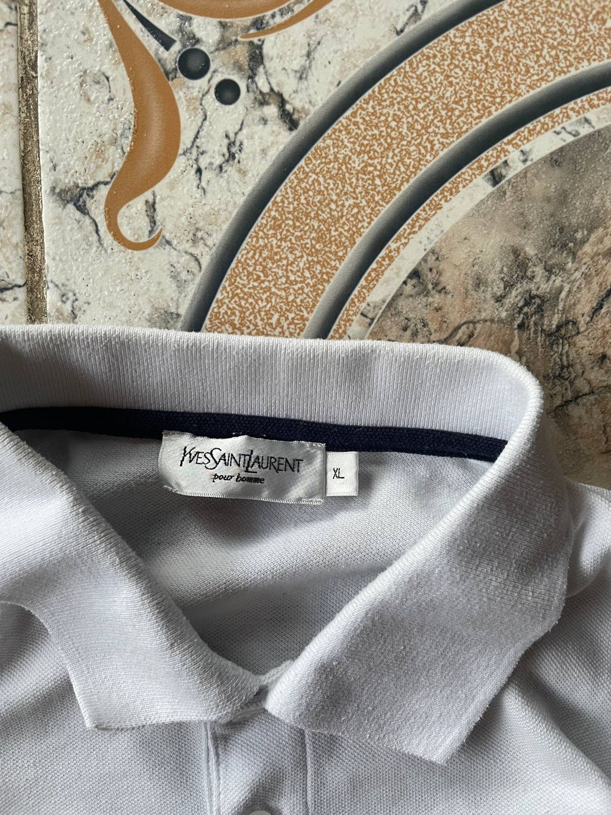 Yves Saint Laurent White Polo Shirt YSL Size US XL / EU 56 / 4 - 3 Thumbnail