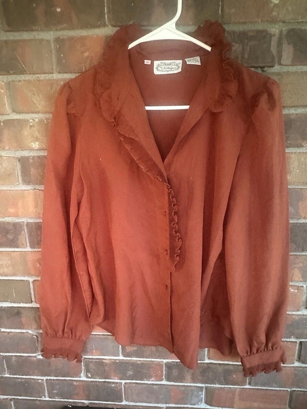 Designer vintage shirt size 10 womens career blouses 70s Villager Size L / US 10 / IT 46 - 1 Thumbnail