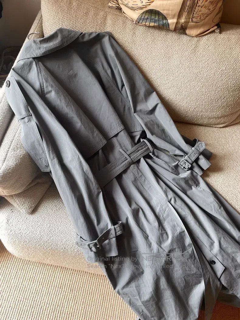 The Row The Row Double-Breasted Smoky Gray Showpiece Trench Coat Size S / US 4 / IT 40 - 5 Thumbnail