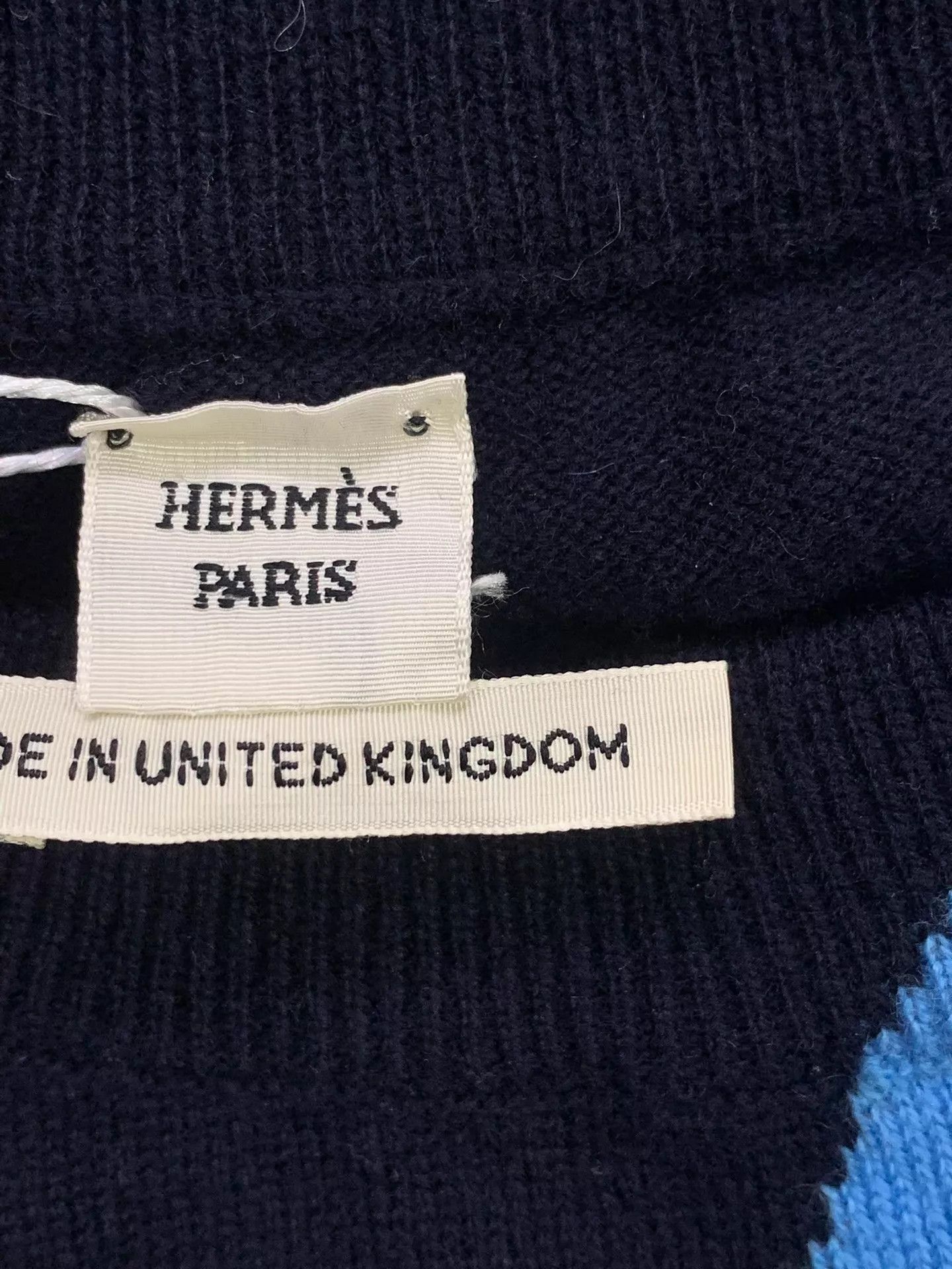Hermes Hermes Black Blue Colorblocked Cashmere Top 36 New Size XS / US 0-2 / IT 36-38 - 3 Thumbnail