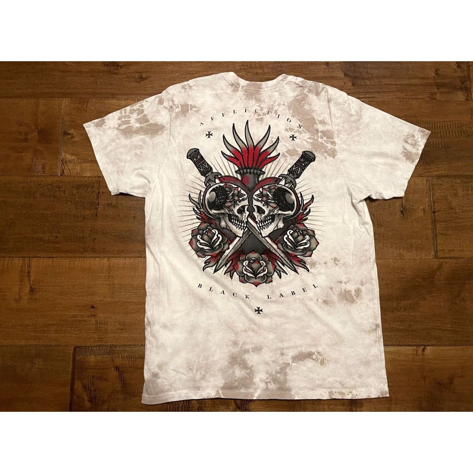 Affliction Affliction Black Label USA Made Skulls Swords White T-Shirt Men's Large Size US L / EU 52-54 / 3 - 3 Thumbnail