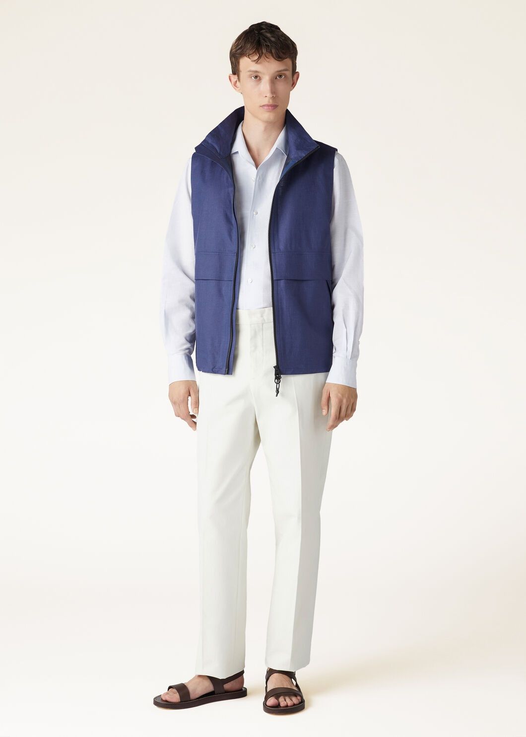 Loro Piana o1w1db10125 FAO0326 Miki Vest in Blue Size US S / EU 44-46 / 1 - 4 Thumbnail