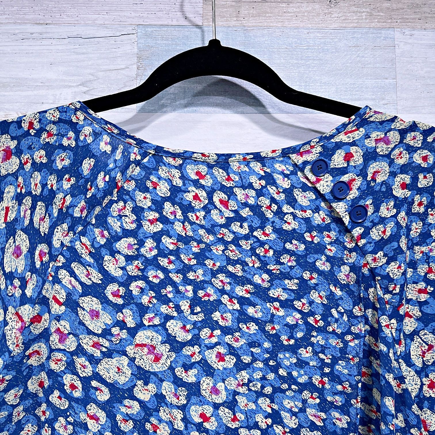 Other CABI Floral Crossover Button Back Top Blue Yellow Womens XS Size XS / US 0-2 / IT 36-38 - 4 Thumbnail