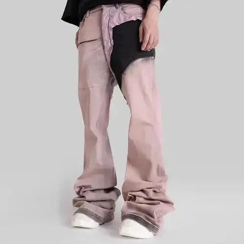 Japanese Brand Ribbons Dirty Washed Baggy Jeans Pants streetwear y2k Size US 34 / EU 50 - 1 Thumbnail