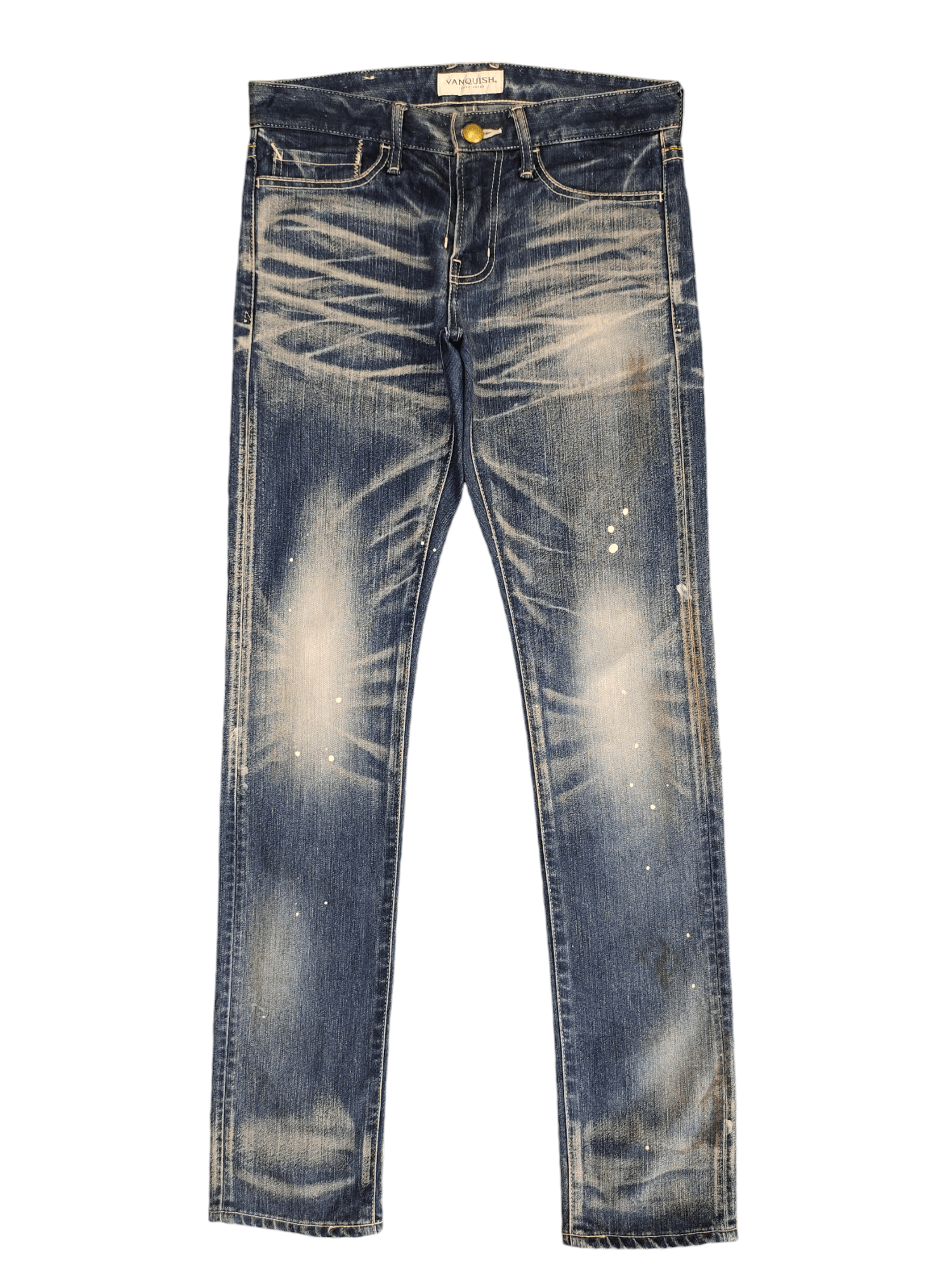 A.F.F.A. × Undercover Vanquish Clawmark Distress Faded Painted Jeans Slim Fit Size US 29 - 1 Thumbnail