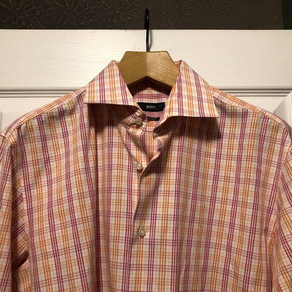 Hugo Boss Hugo boss men's cotton dress shirt size: 17.5/long sleeve Size US XL / EU 56 / 4 - 5 Thumbnail