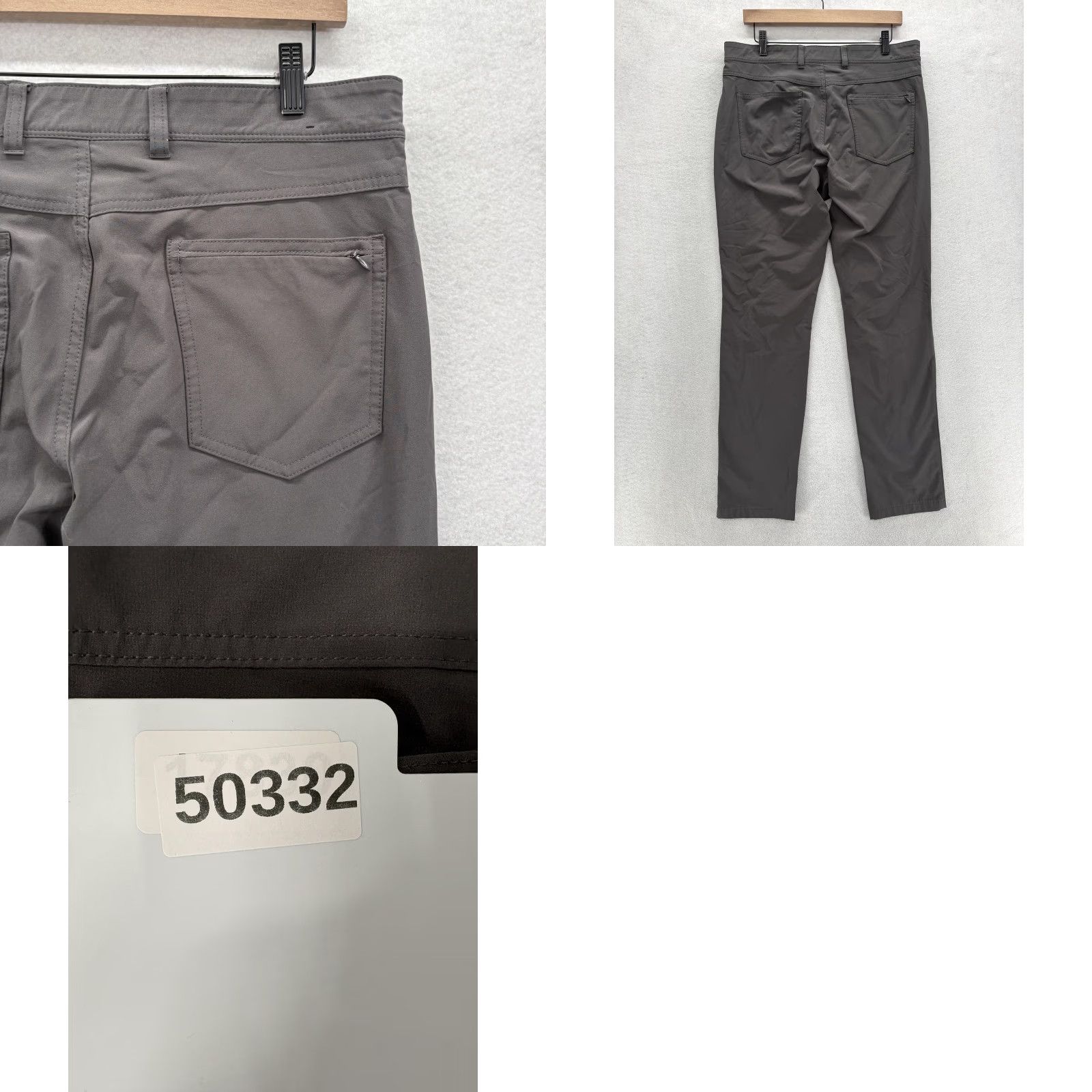 Mizzen+Main Mizzen+Main Helmsman Chino Pants Mens 33x30 Gray Slim Fit Stretch Tech Golf Chino Pockets 5-Pocket Solid Flat Front Zip Front Mens Size US 33 - 9 Thumbnail