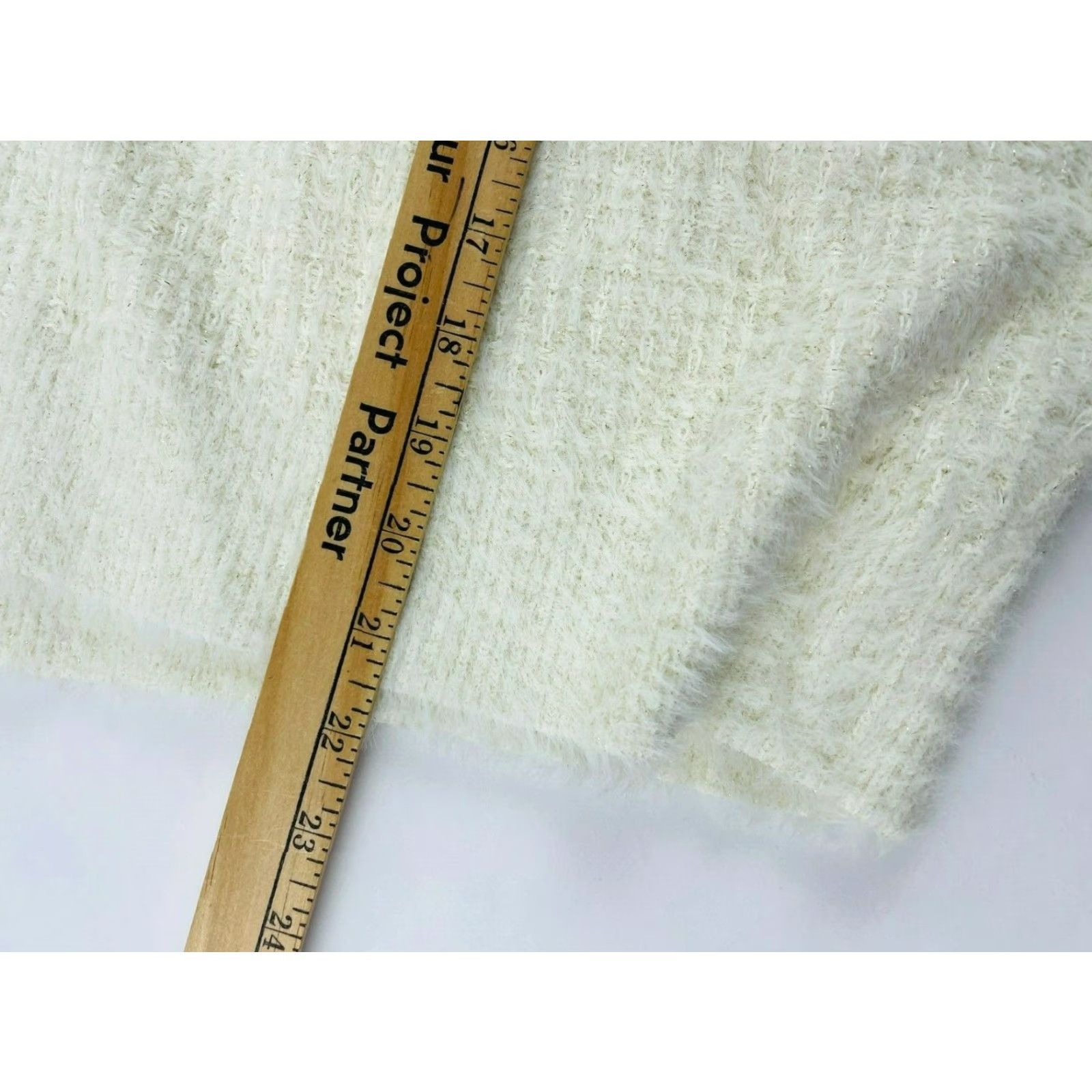 Vintage FRNCH Sweater Women's S/M Cream Gold Metallic Fuzzy Pullover Crew Neck NWT Satin? Size S / US 4 / IT 40 - 5 Thumbnail
