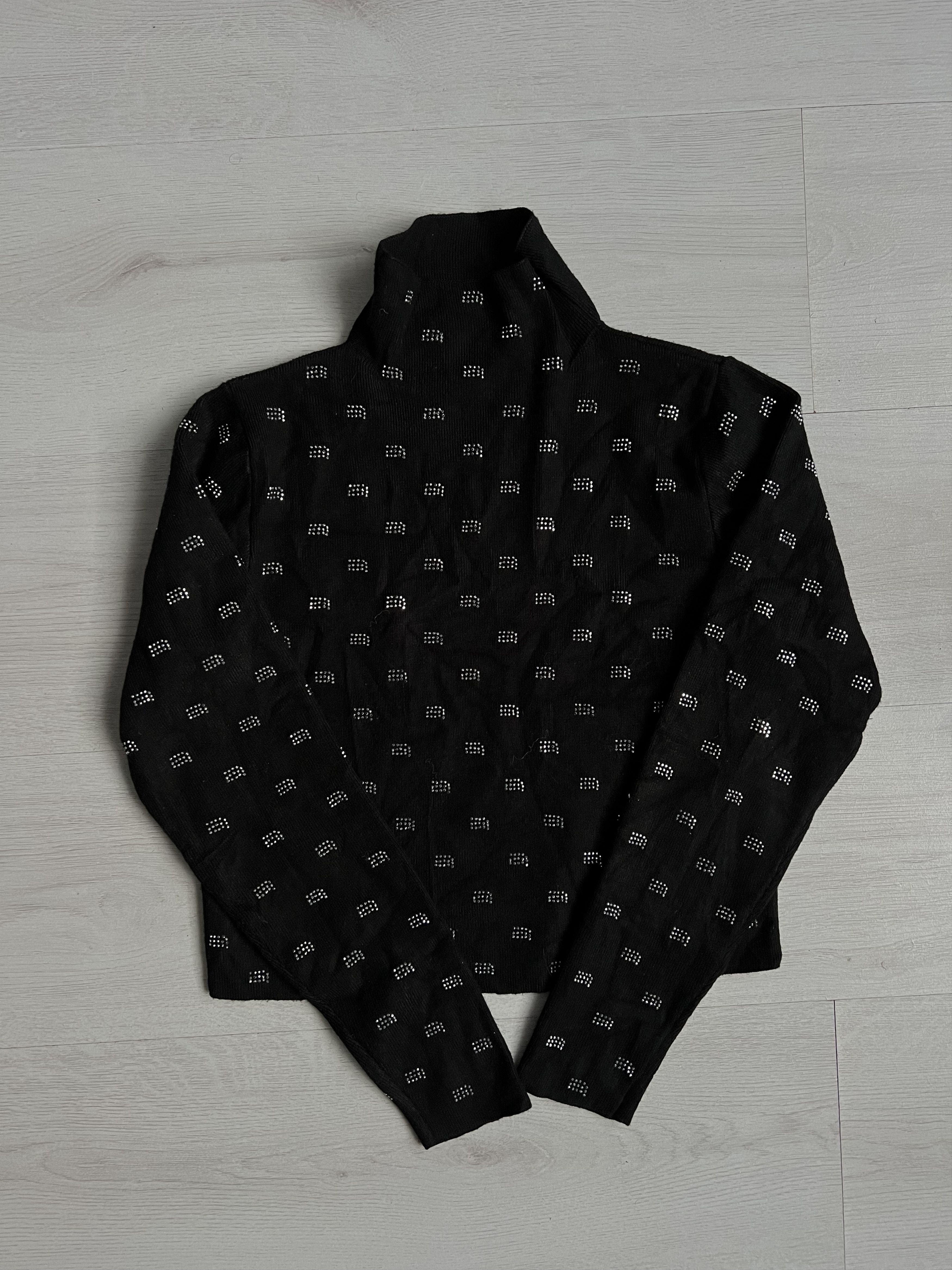 Alexander Wang ALEXANDER WANG Crystal Logo Turtleneck Crop Top Size XS / US 0-2 / IT 36-38 - 1 Thumbnail