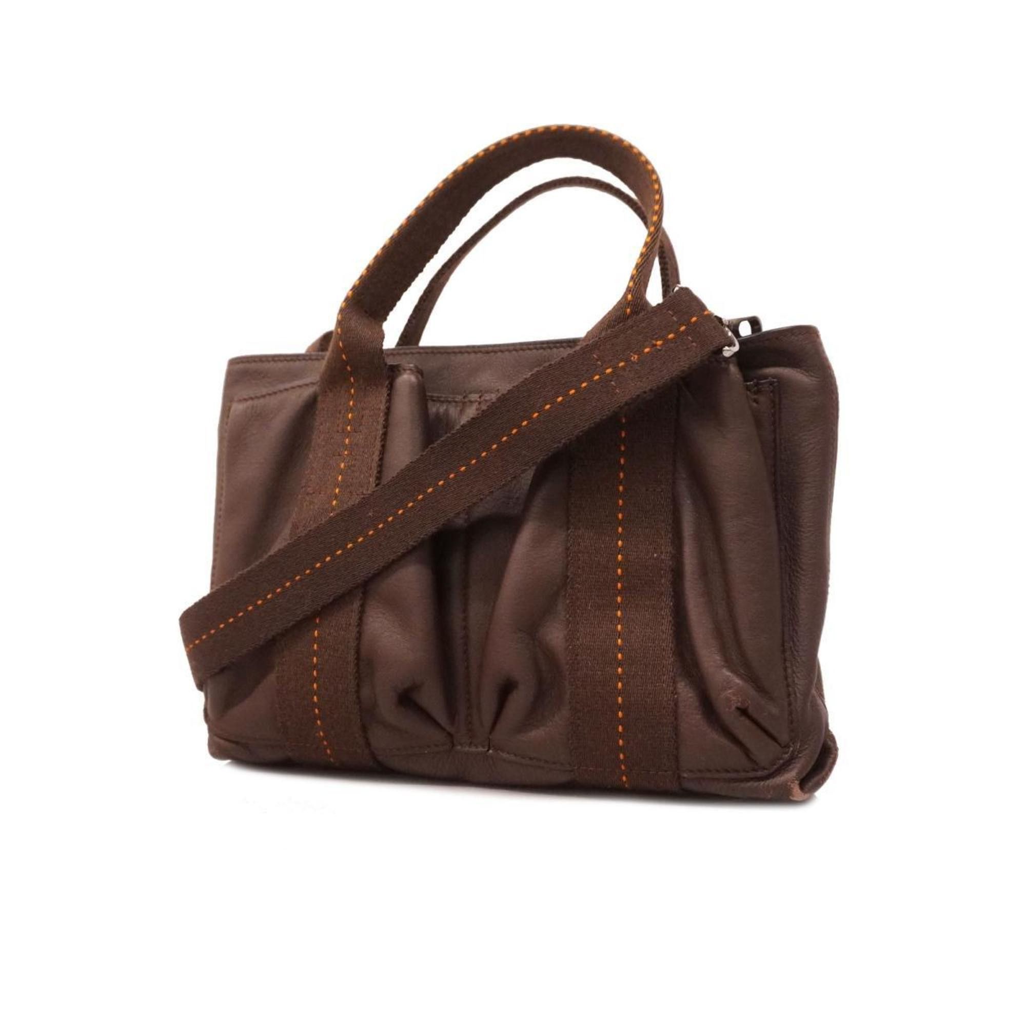 image of Hermes Handbag Caravan Horizontal Pm Veauderma Brown Women's