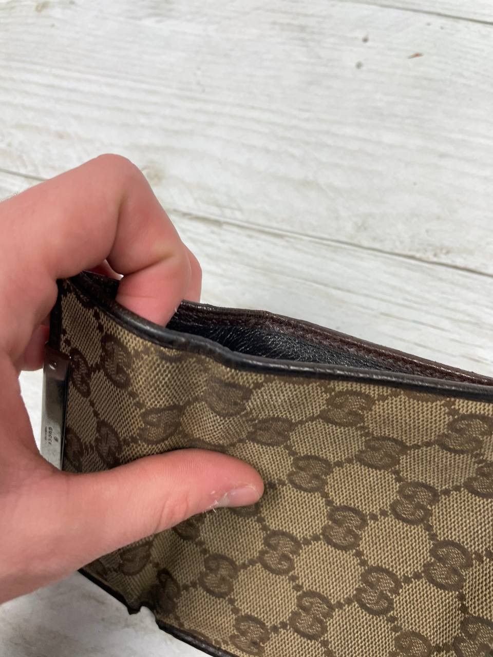 Gucci Vintage Gucci Tri-Fold Wallet GG Plate Canvas Leather Unisex Size ONE SIZE - 17 Thumbnail