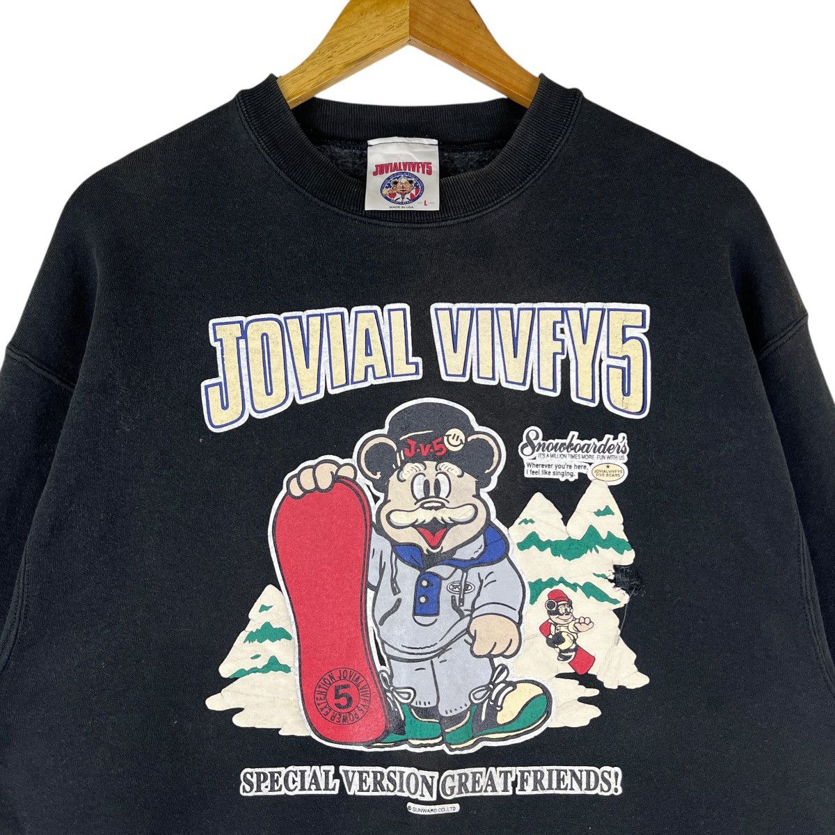Vintage 🔥 VINTAGE JOVIAL VIVFV5 SNOWBOARDS SWEATSHIRT MADE IN USA Size US L / EU 52-54 / 3 - 3 Thumbnail