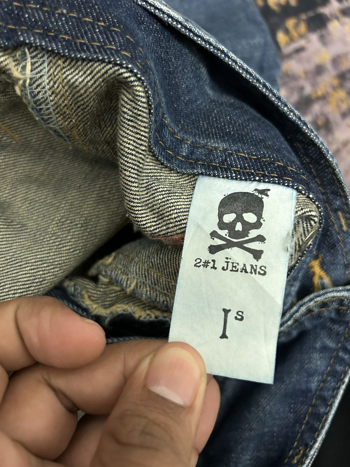 Japanese Brand 2#1 Jeans Jesus Loves You Skull Mud Wash Jeans Size US 30 / EU 46 - 17 Thumbnail