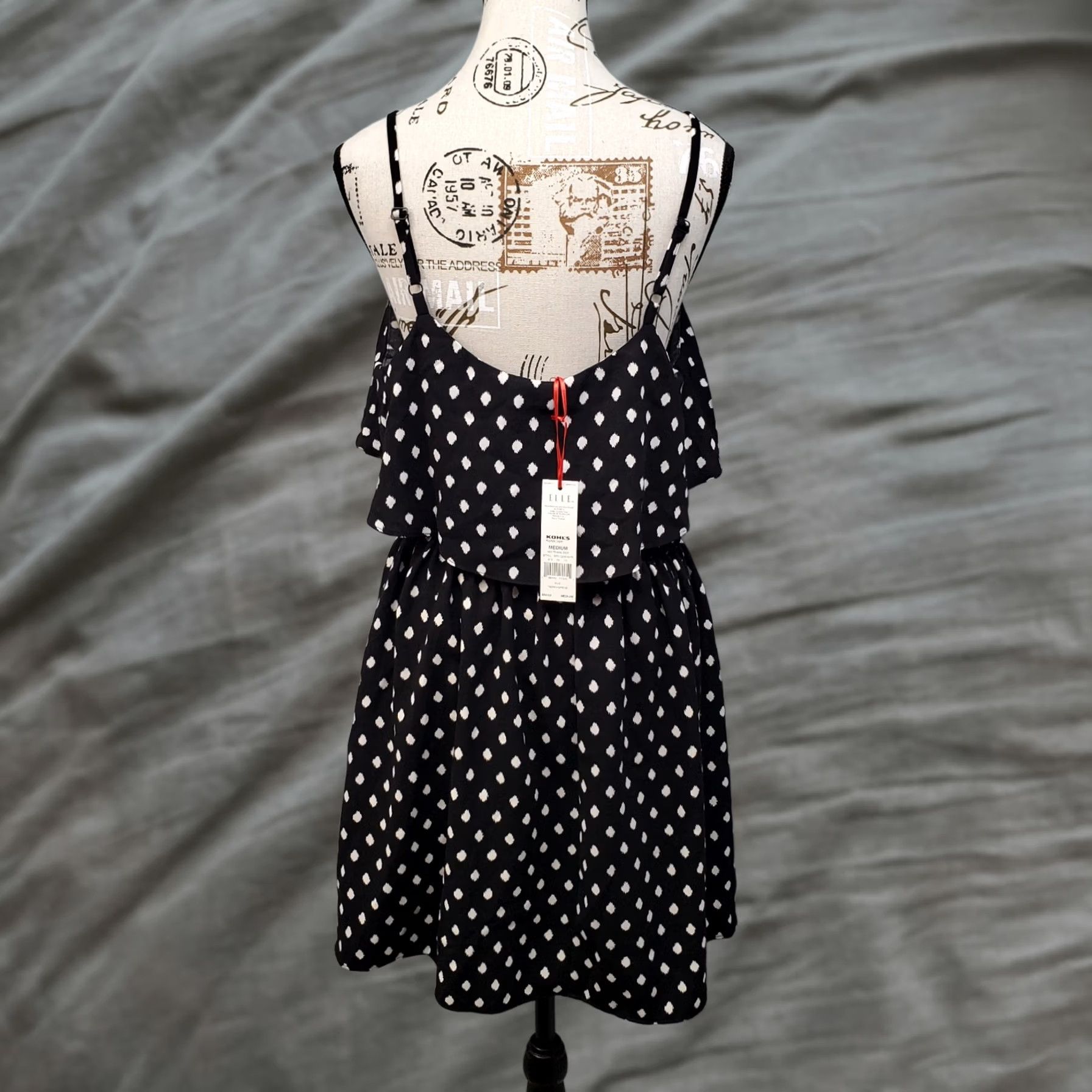 Vintage Nike Elle Sundress Womens M Dress Tribal Dot Tiered Cinch Waist Sleeveless Black White Midi Casual Party/Cocktail Womens Size M / US 6-8 / IT 42-44 - 1 Thumbnail