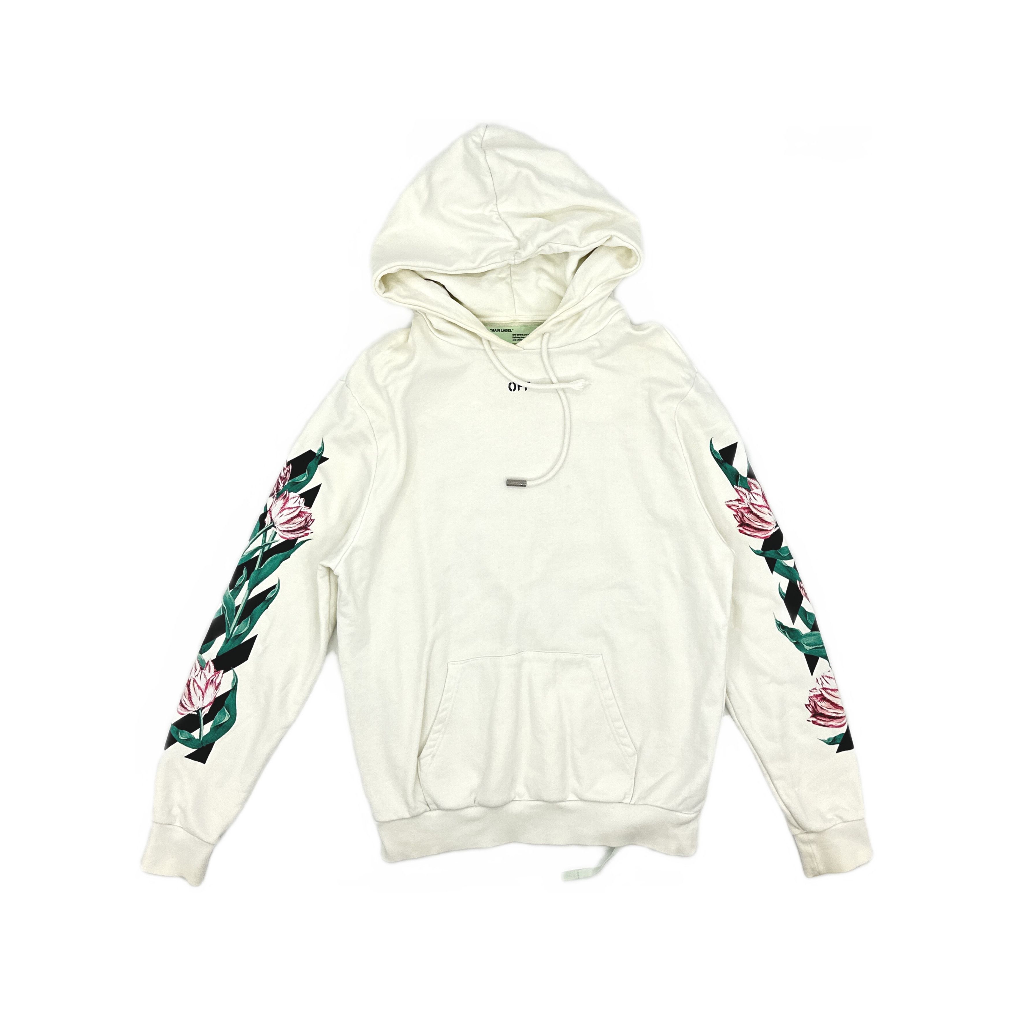 Off-White Off-White Floral Logo Hoodie Size S Size S / US 4 / IT 40 - 1 Thumbnail