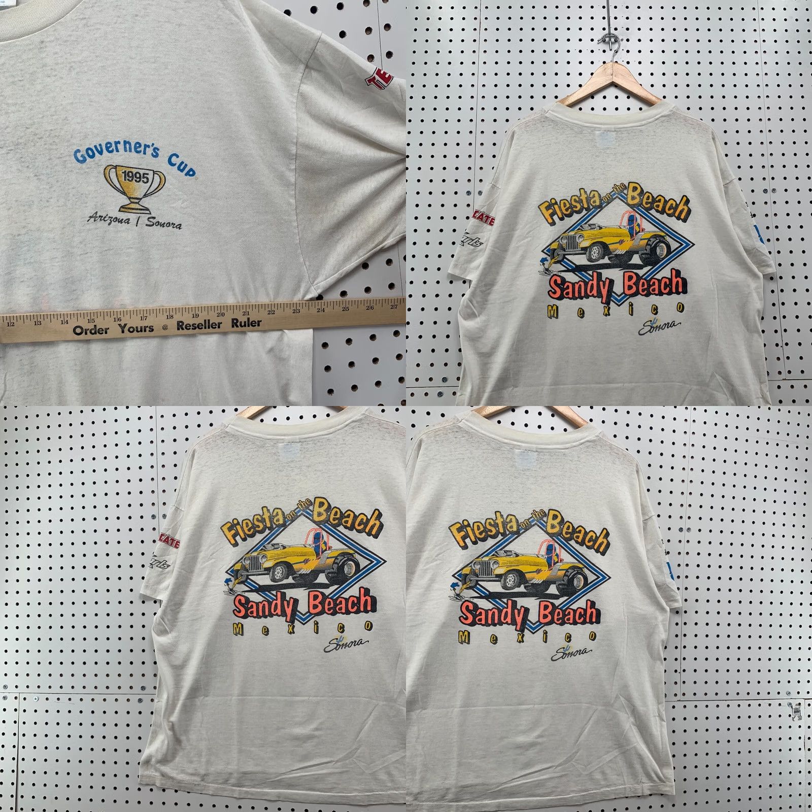 Hanes VINTAGE Governer's Cup White Single Stitch Fiesta On The Beach Mens XL 24x28 Arizona 90s Nike Shirt Mens? Size US XL / EU 56 / 4 - 10 Thumbnail