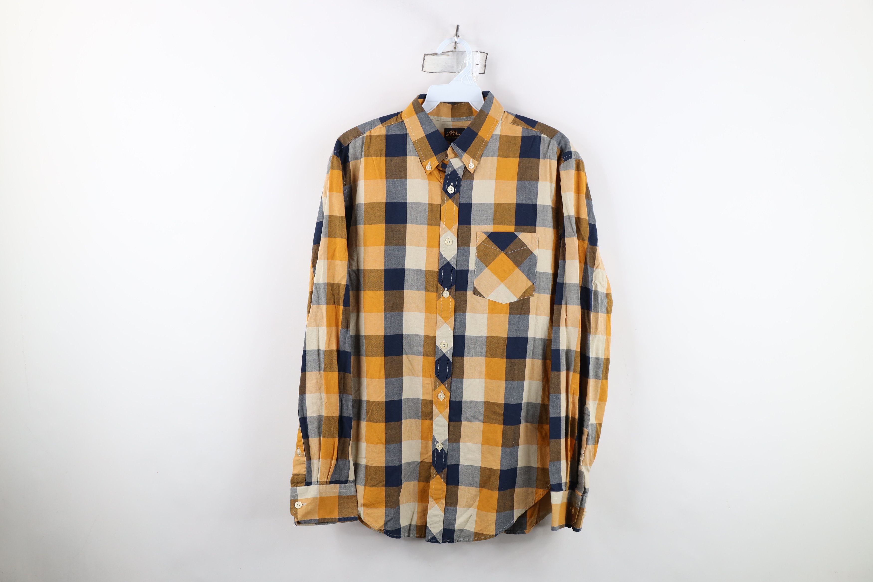 L.L. Bean LL Bean Checkered Collared Button Down Shirt Orange Cotton Size US S / EU 44-46 / 1 - 1 Thumbnail