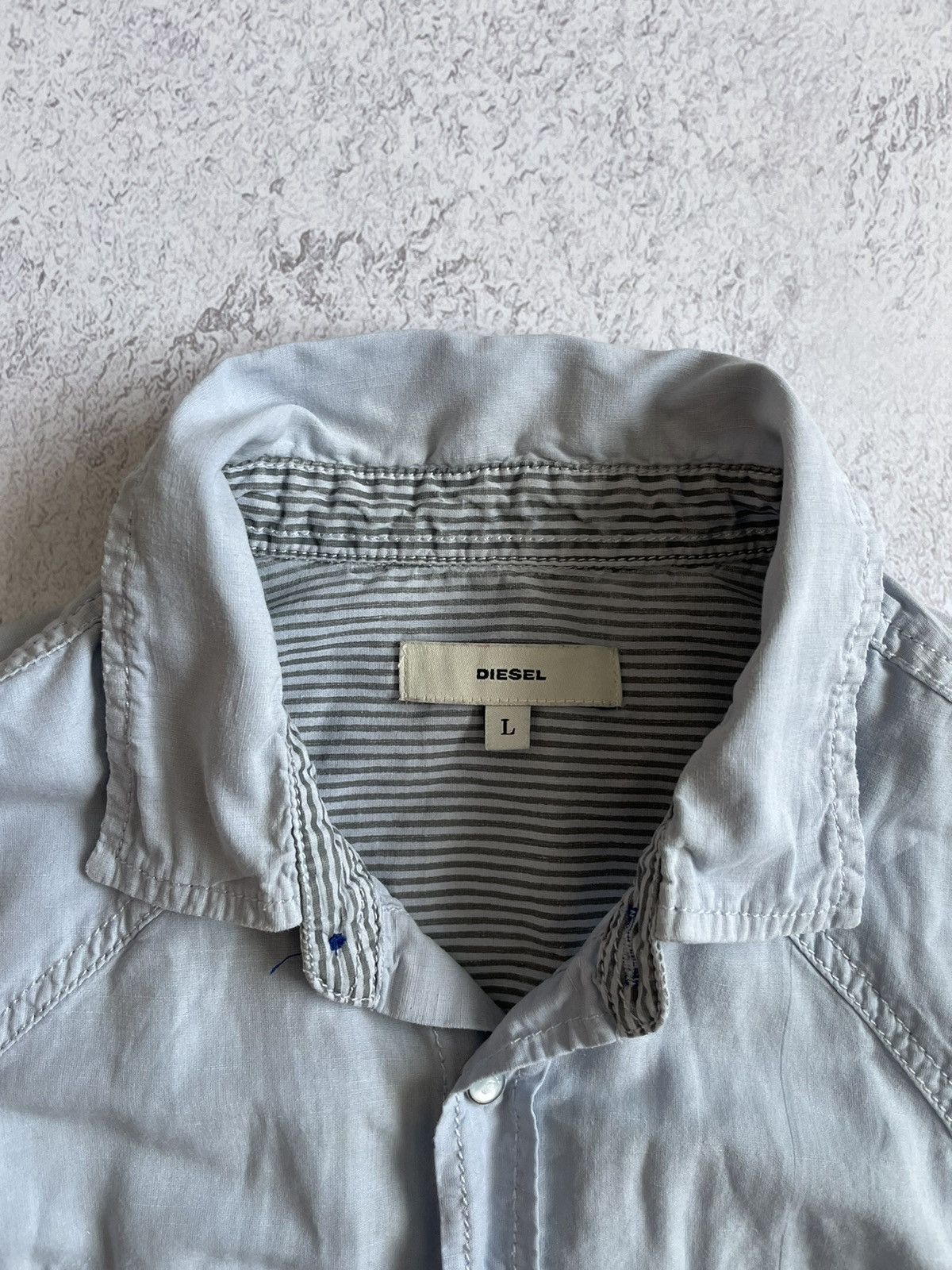 Diesel Diesel Light Blue Shirts Size L Size US L / EU 52-54 / 3 - 5 Thumbnail
