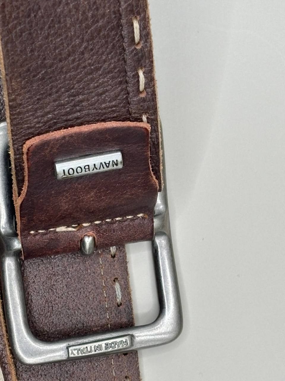 NAVYBOOT Navyboot Swiss Made Genuine Leather Belt - Brown Size ONE SIZE - 5 Thumbnail