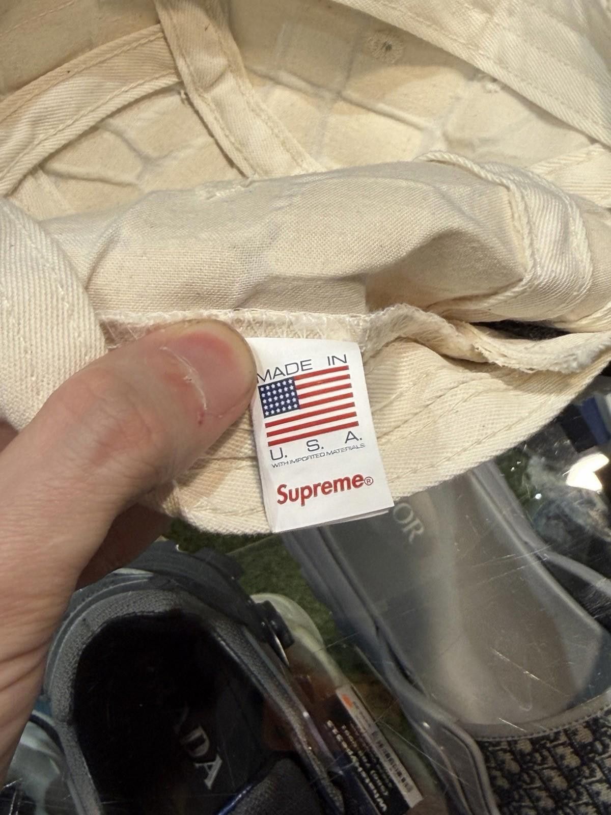 Supreme Supreme Mens Cream Frayed Croc Denim Adjustable Hat Cap NEW Size ONE SIZE - 10 Thumbnail
