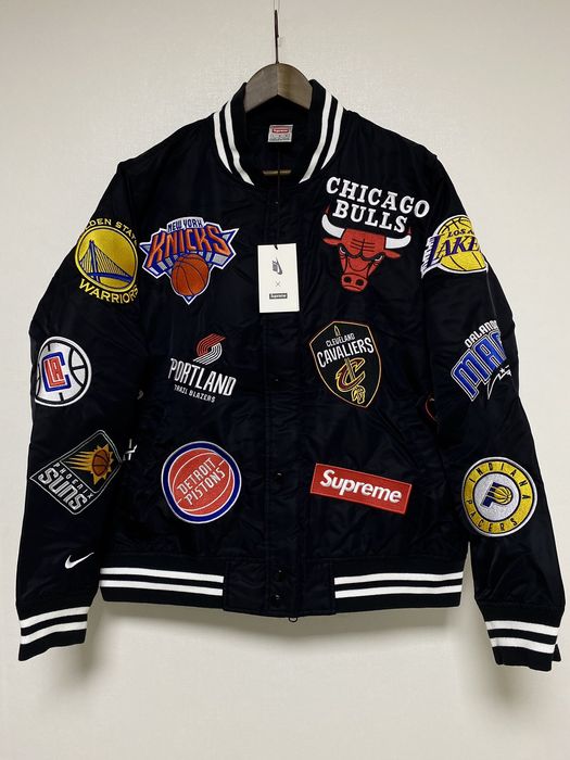 Supreme Supreme X NIKE NBA TEAMS WARM UP JACKET BLACK | Grailed