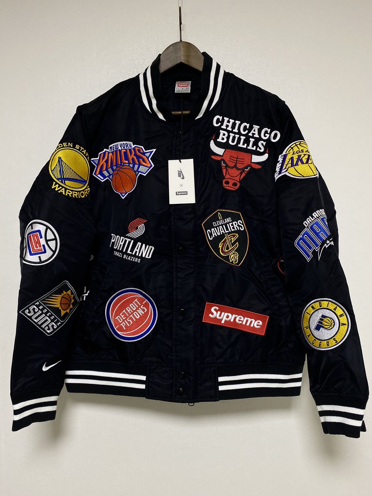 image of Supreme X Nike Nba Teams Warm Up Jacket Black, Men's (Size Large)
