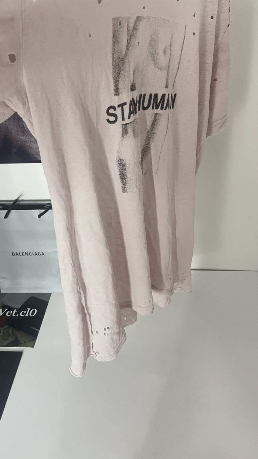 Ksubi ✅ Ksubi Vintage Stay Human White Distressed T-Shirt Size US M / EU 48-50 / 2 - 6 Thumbnail