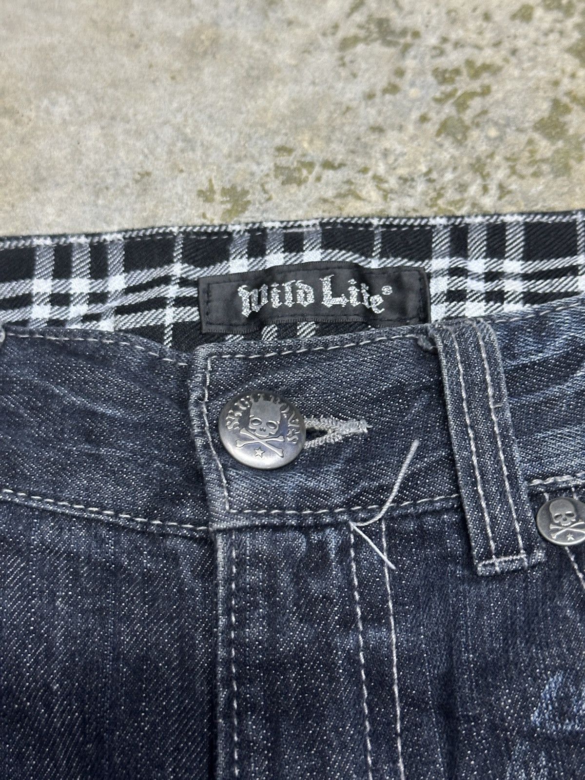 If Six Was Nine × Japanese Brand Vintage Wild Life Denim Clawmark Distressed Washed Jean Size US 33 - 9 Thumbnail
