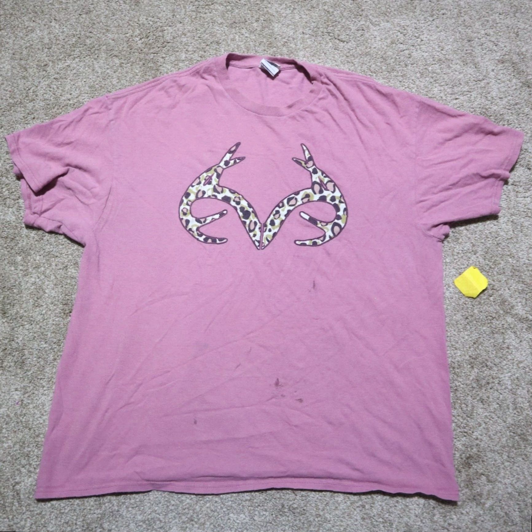 Realtree Vintage Realtree Camo Logo Fishing T-Shirt Pink Adult Women’s XL Cotton Graphic Print Summer Size XL / US 12-14 / IT 48-50 - 2 Thumbnail