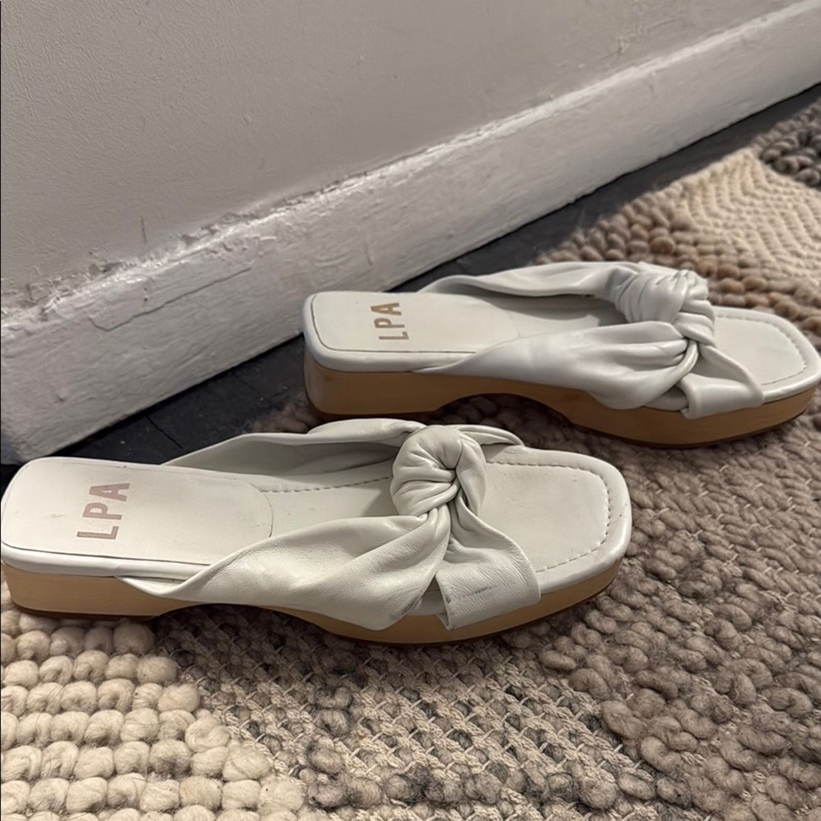 Other NWT LPA from Revolve White Knotted Slide Sandals Size 9 Size US 9 / IT 39 - 1 Thumbnail