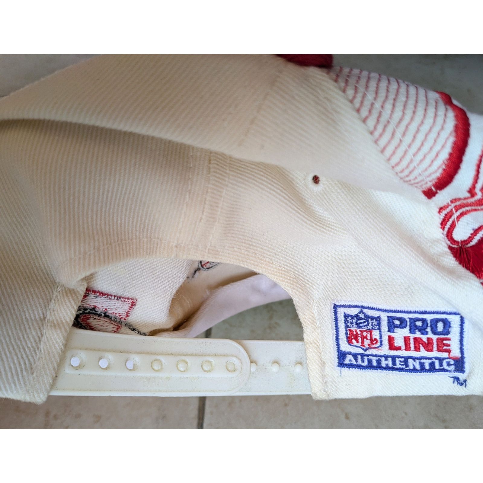 NFL San Francisco 49ers 90s LASER snapback White red cap NFL vtg Size ONE SIZE - 4 Thumbnail
