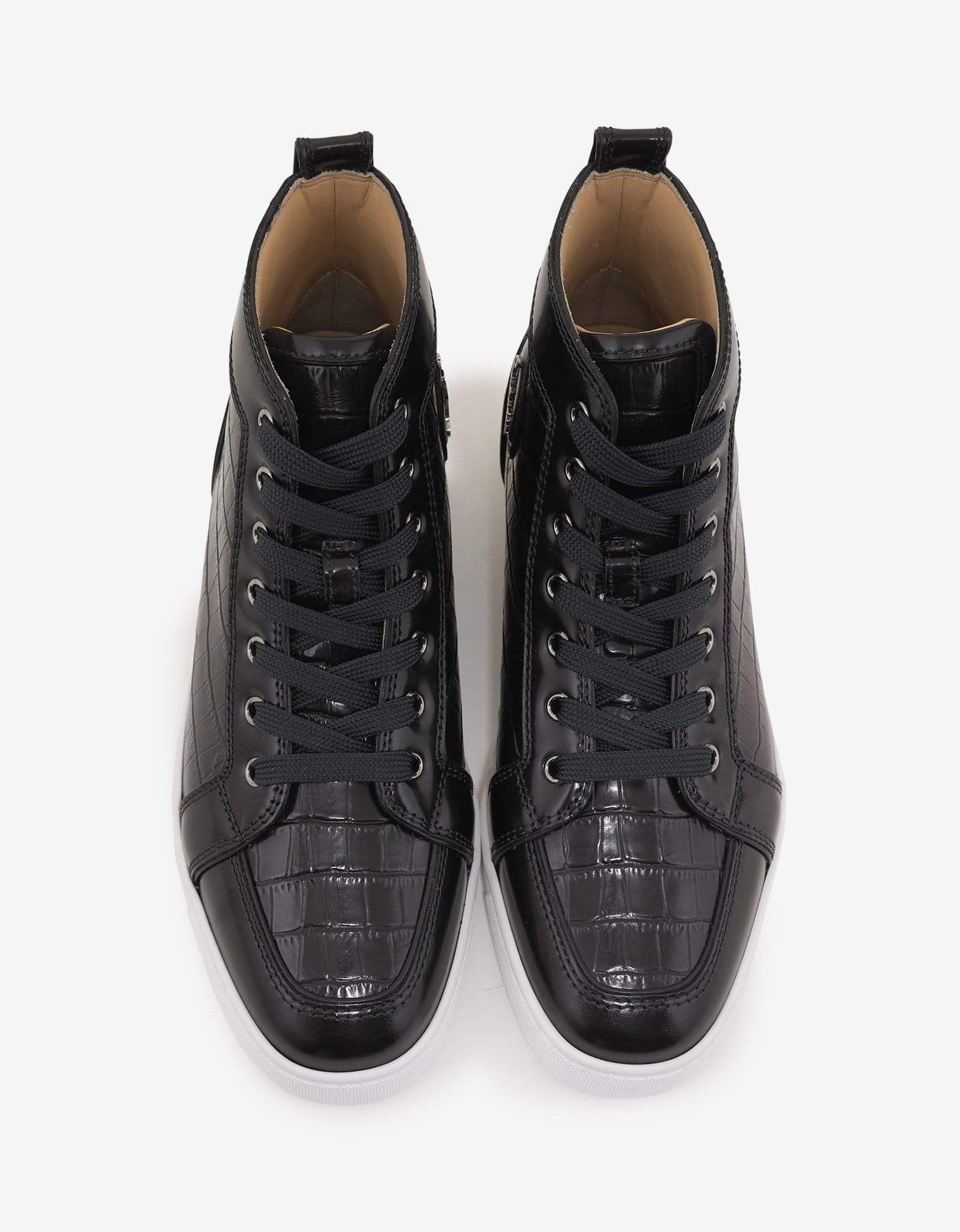 Christian Louboutin Rantus Flat Croc Embossed High Top Trainers Size US 9.5 / EU 42-43 - 4 Thumbnail