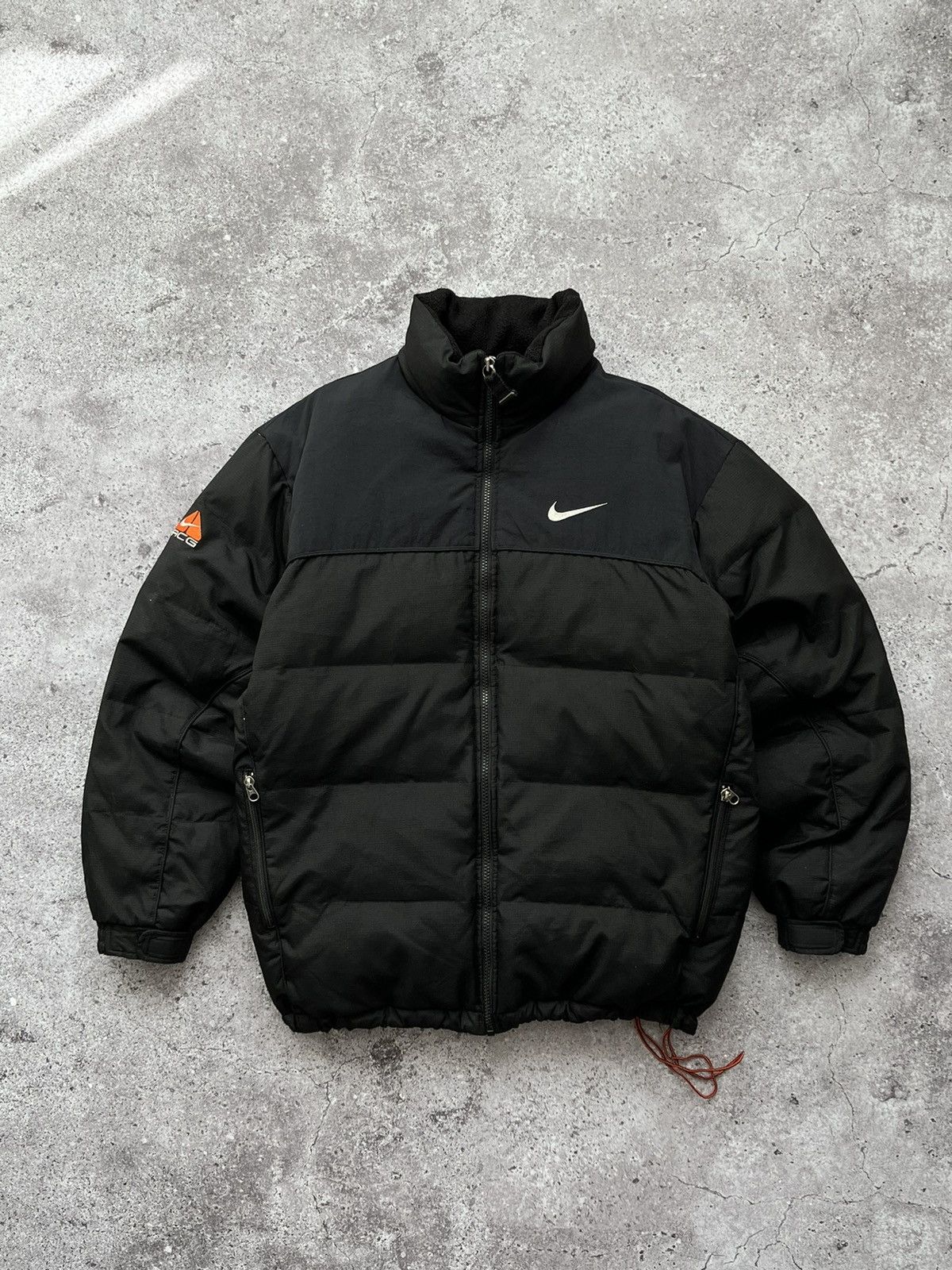 Nike Vintage Nike Acg Black Down Puffer Jacket Double Swoosh Logo 