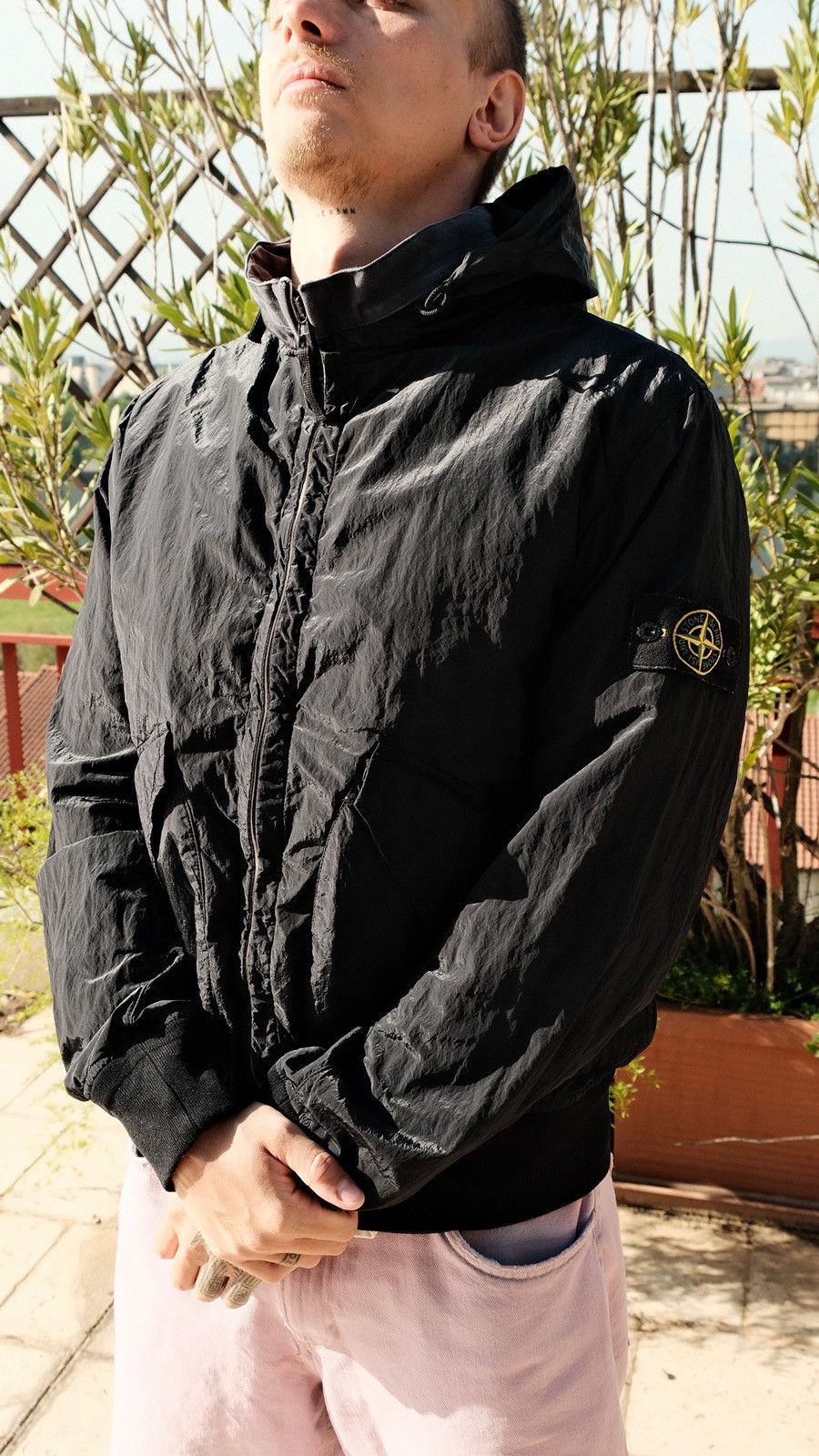 image of Stone Island Nylon Metal Jacket in Black, Men's (Size XL)