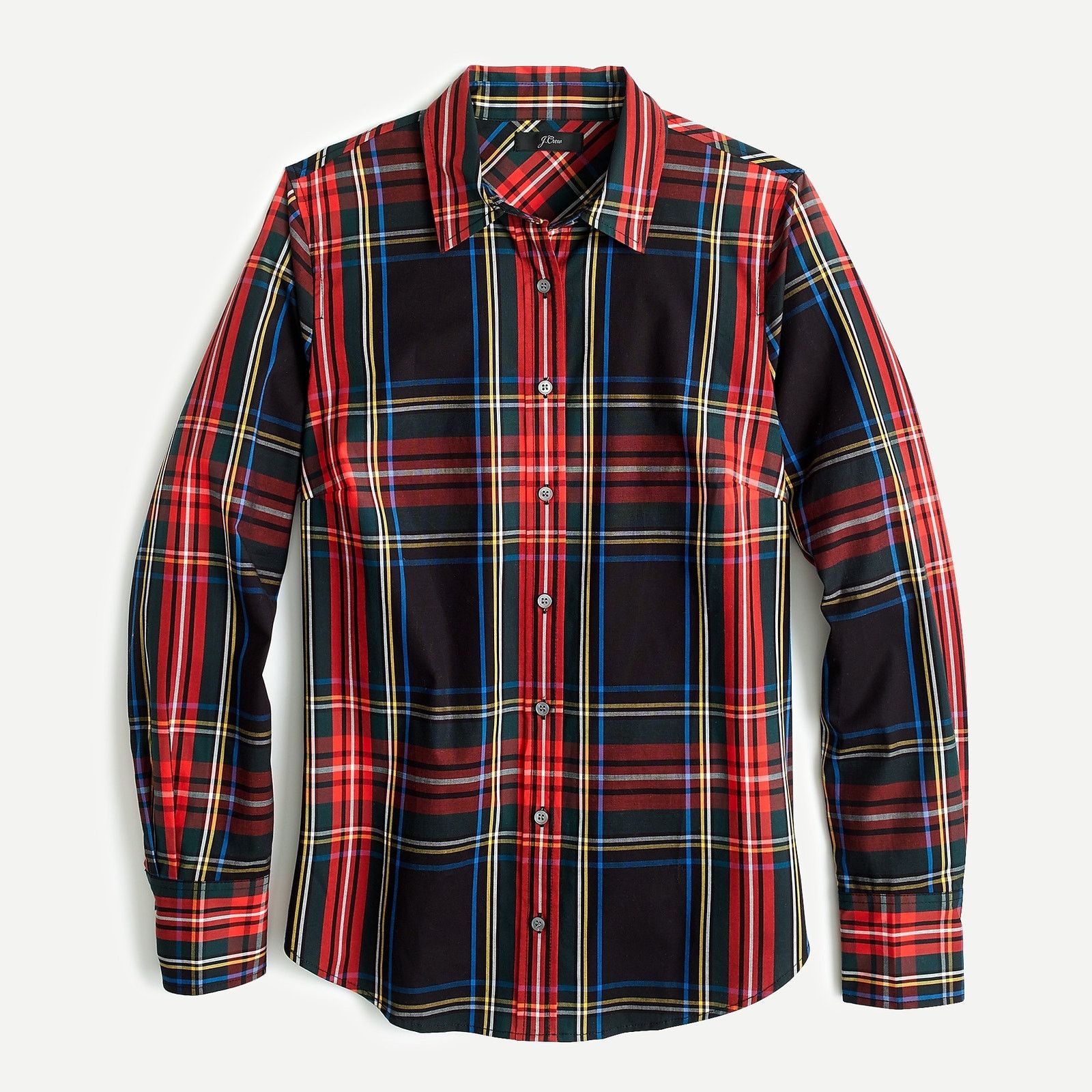 J.Crew J CREW Slim Stretch Perfect Shirt Black Plaid Button Women 2 Size XS / US 0-2 / IT 36-38 - 7 Thumbnail