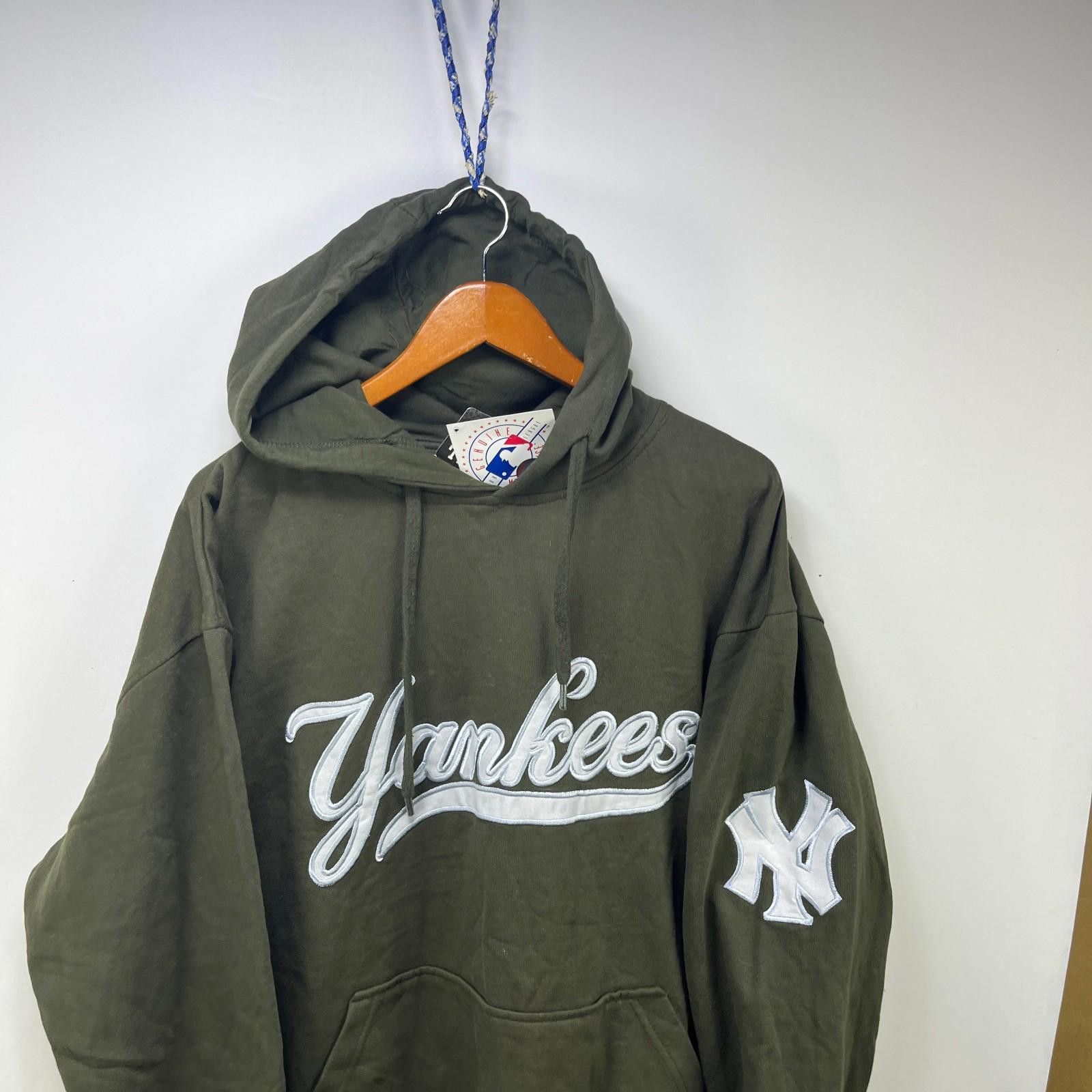 Majestic VTG NY Yankees Hoodie Olive Brand New Y2K Deadstock 2XL Size ONE SIZE - 6 Thumbnail