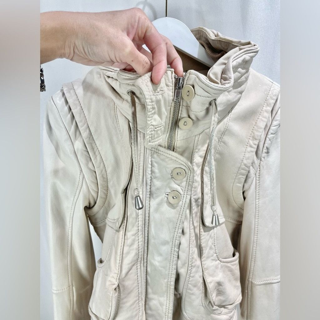 Other LINE the Label Cream Lamb Skin Leather Cropped Jacket Size M Size M / US 6-8 / IT 42-44 - 5 Thumbnail