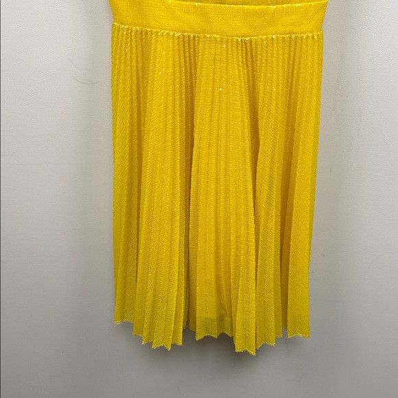 MSGM MSGM all over Yellow Sequin pleated skirt strap sleeve dress Size L / US 10 / IT 46 - 8 Thumbnail
