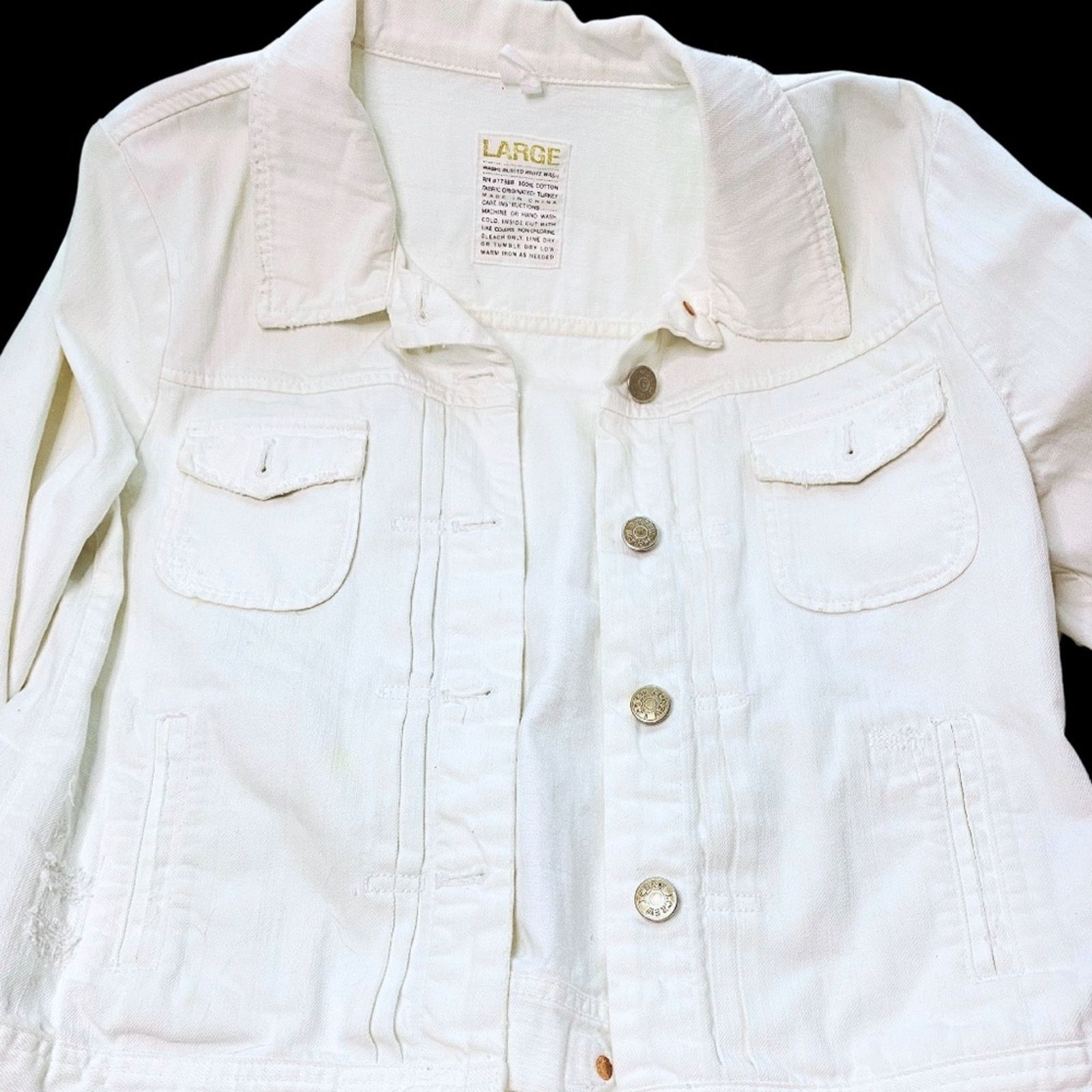 J.Crew J. CREW Vintage White Denim Utility Jacket Size L / US 10 / IT 46 - 7 Thumbnail