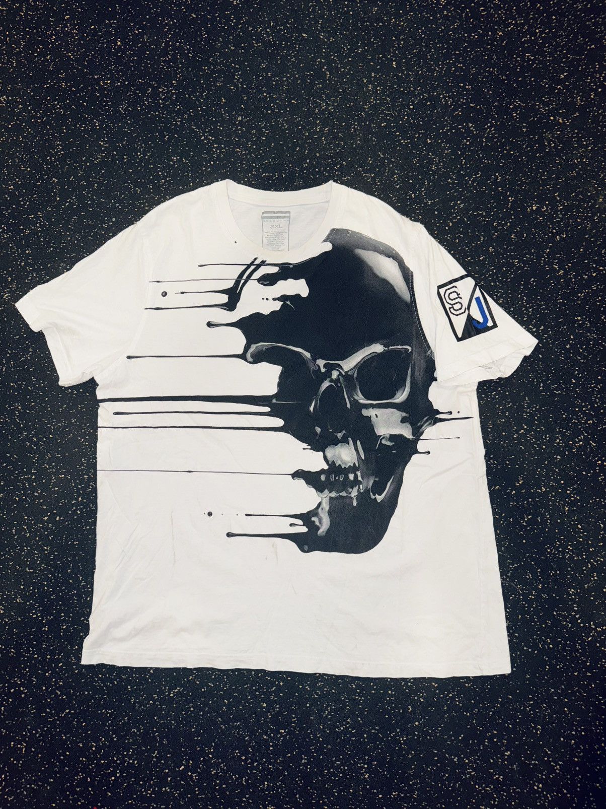 Sean John Y2K Sean John Skull Graphic Logo Skater Cyber Tee RARE Size US XXL / EU 58 / 5 - 1 Thumbnail