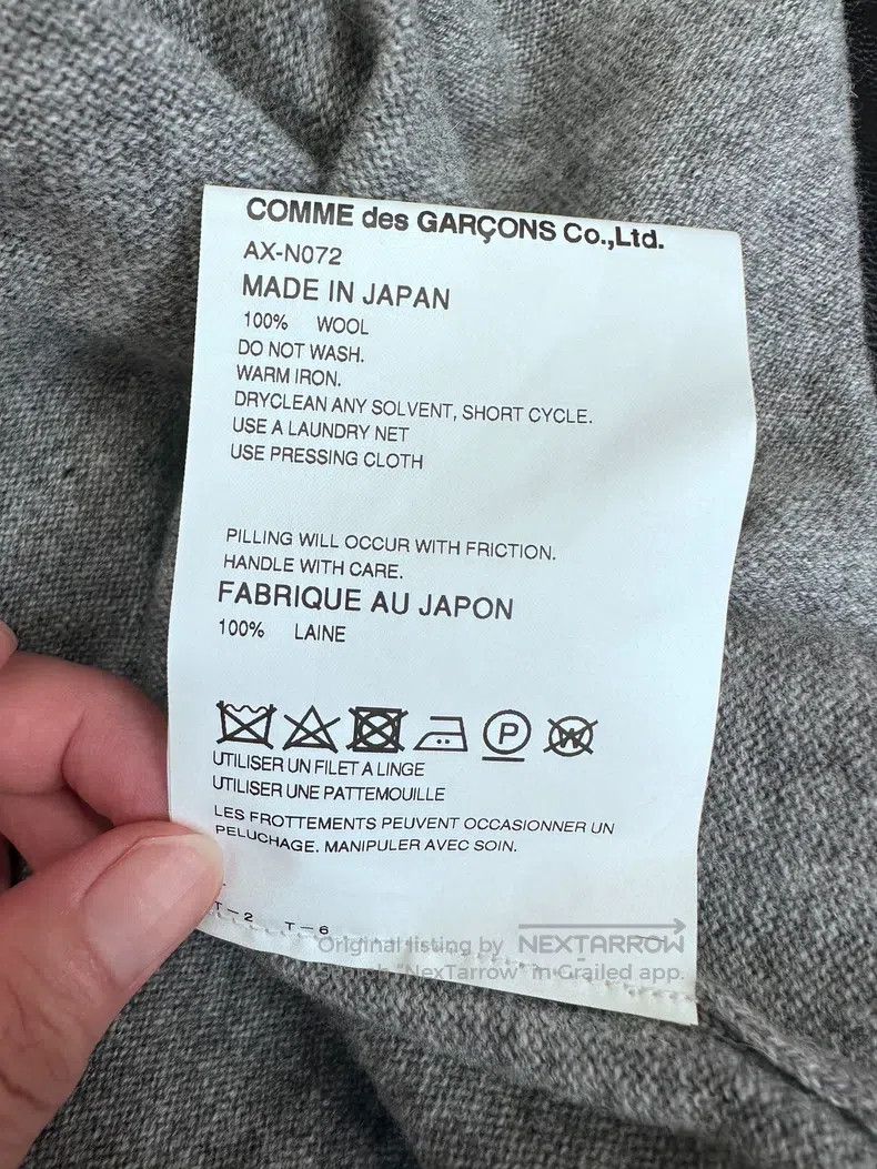 Comme des Garcons Comme Des Garcons Gray Wool Cardigan with Double Red Heart Size XS / US 0-2 / IT 36-38 - 5 Thumbnail