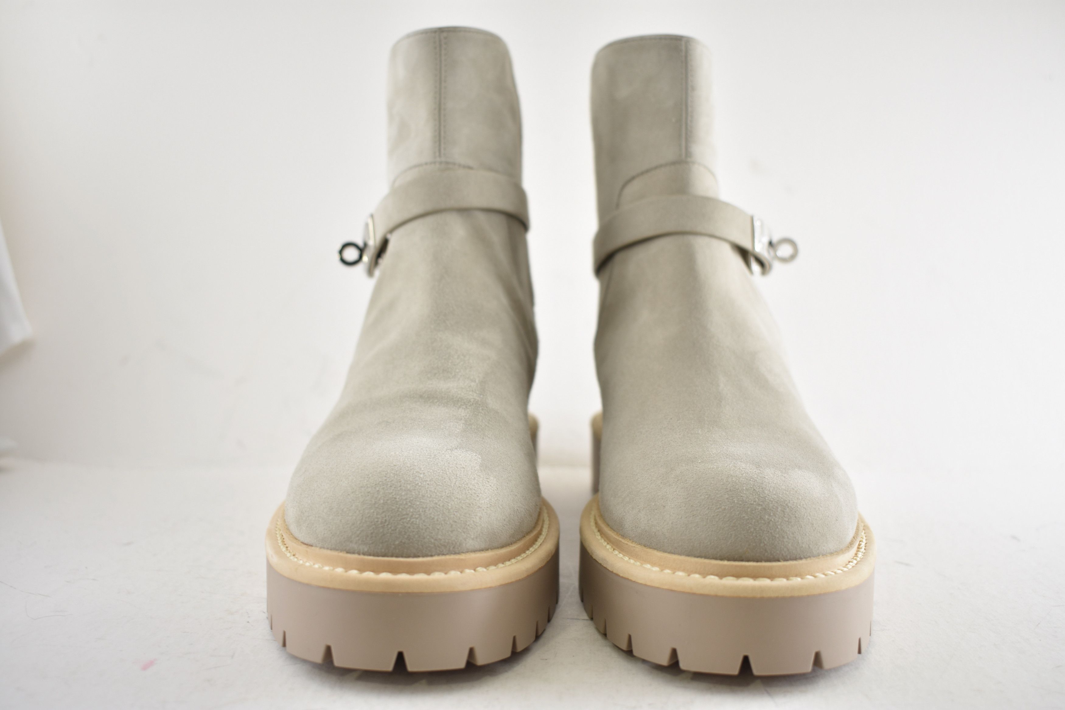 Hermes Hermes Jeff Ankle Boot Galet Suede Kelly Lock Buckle 40 Size US 10 / IT 40 - 10 Thumbnail