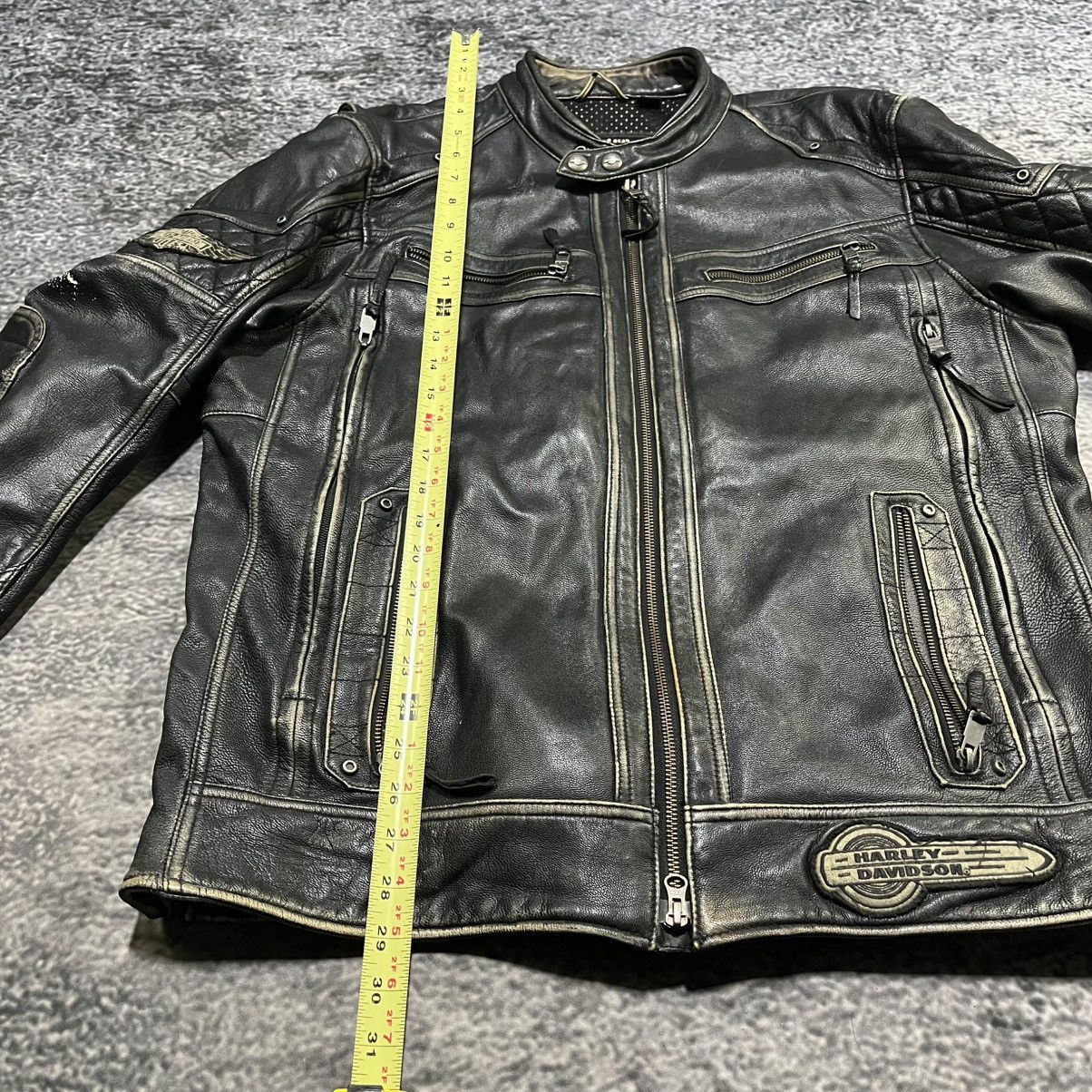Harley Davidson VINTAGE HARLEY DAVIDSON TIFTON BIKER GRUNGE LEATHER JACKET Size US L / EU 52-54 / 3 - 16 Thumbnail