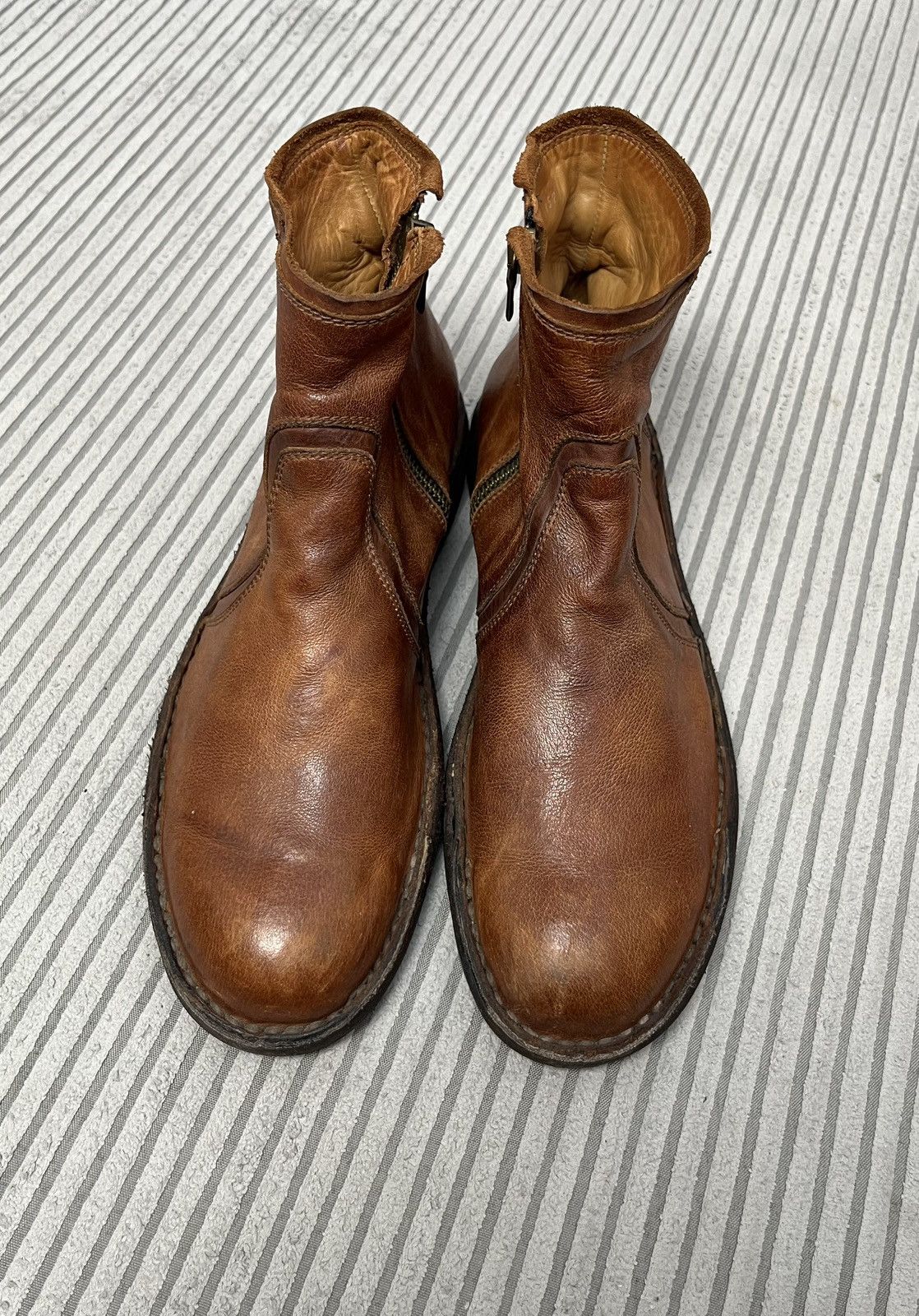 Guidi Leather Ankle Zip Guidi Style Biker Brown Boots 90s Size US 7.5 / EU 40-41 - 9 Thumbnail