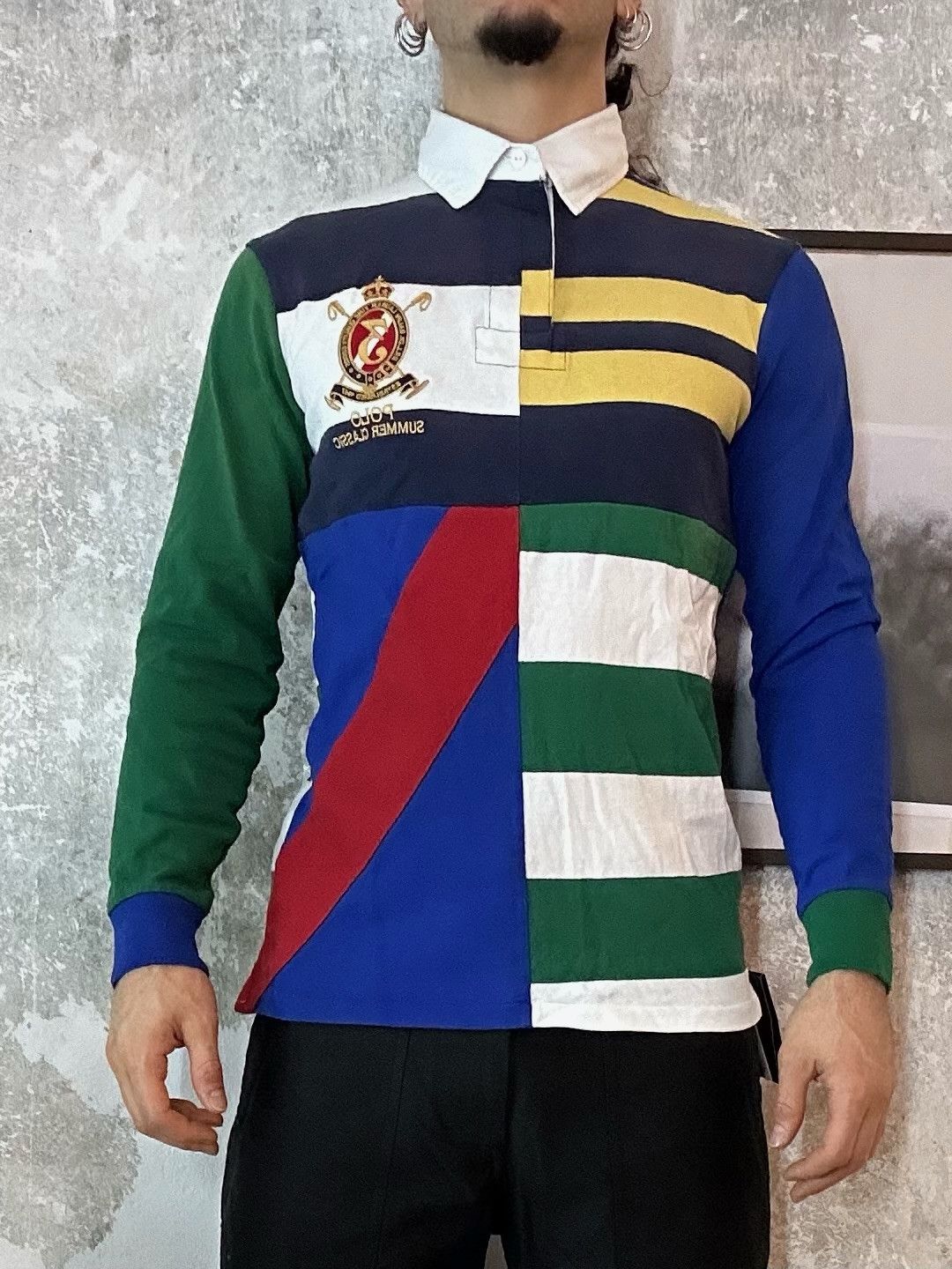 Polo Ralph Lauren Ralph Lauren Classic Fit Patchwork Jersey Rugby Shirt Size US XS / EU 42 / 0 - 1 Thumbnail
