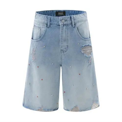 Other Men's punk high street ripped raw edge denim shorts Size US 32 / EU 48 - 1 Thumbnail