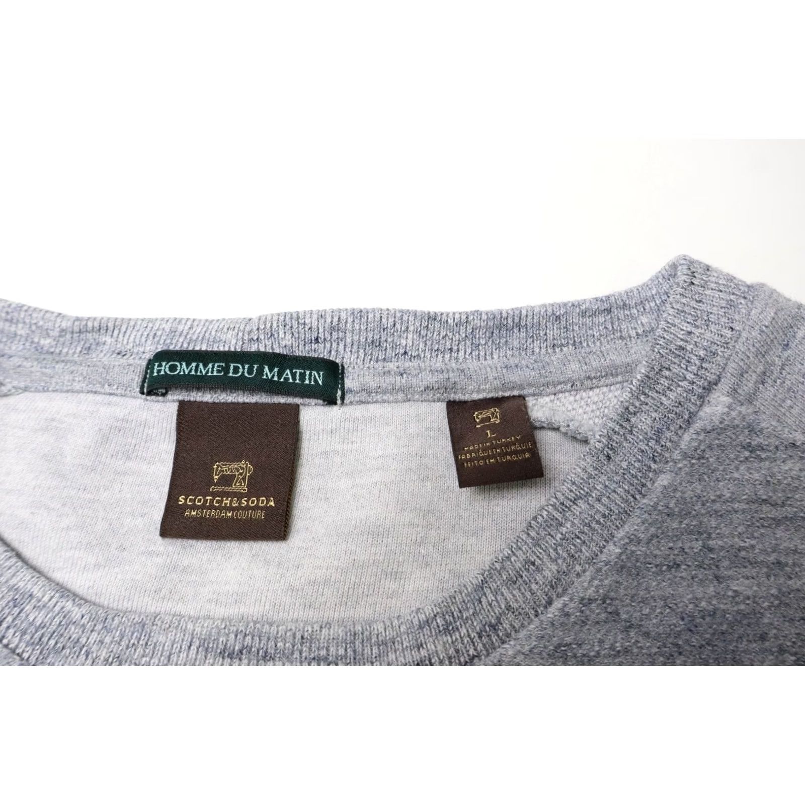 Scotch & Soda SCOTCH & SODA Homme Du Matin Sweatshirt Men's LARGE Grey Round Neck Pullover Size US L / EU 52-54 / 3 - 7 Thumbnail
