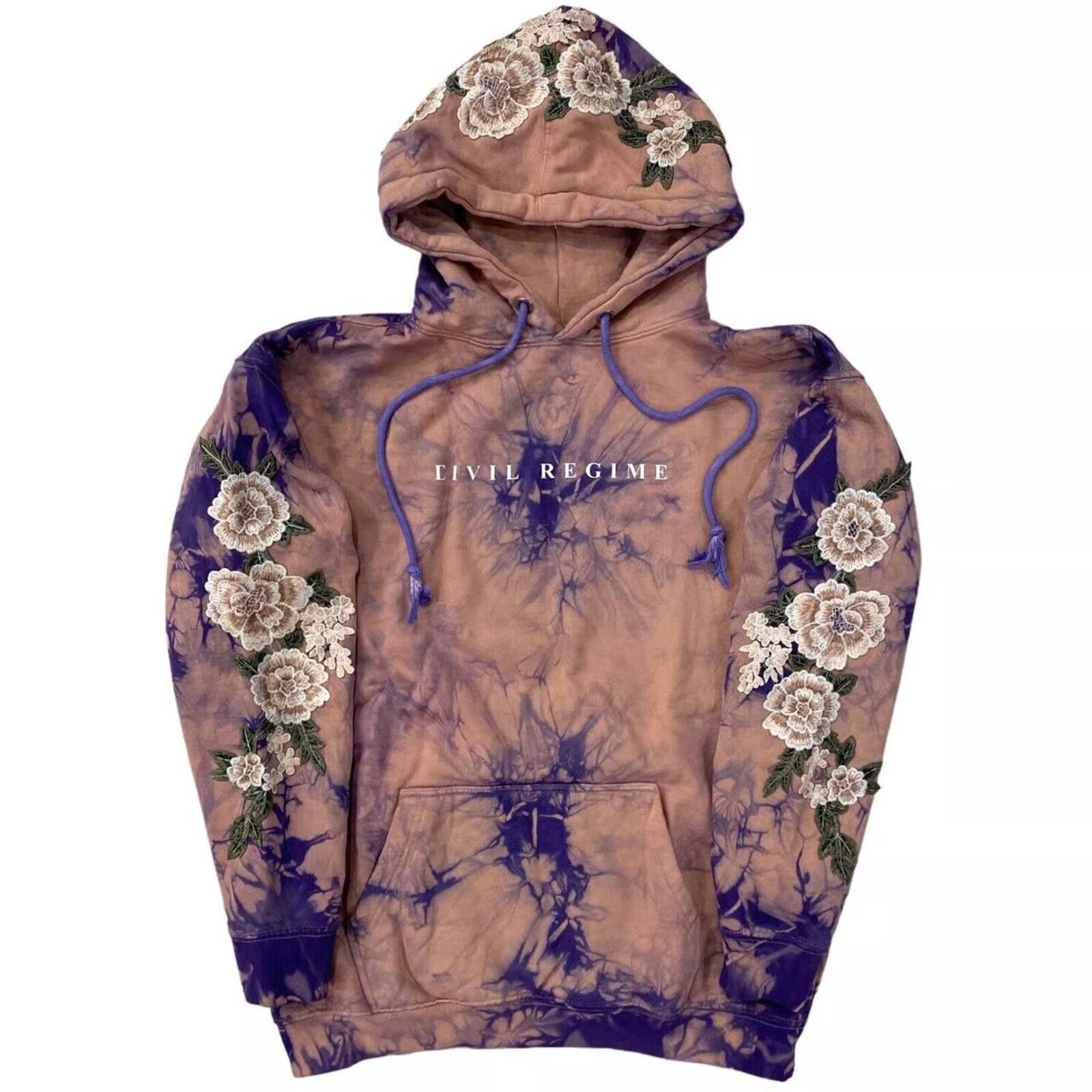 Civil Regime Civil Regime Tie-Dye Embroidered Roses Hoodie-Medium Size US M / EU 48-50 / 2 - 1 Thumbnail