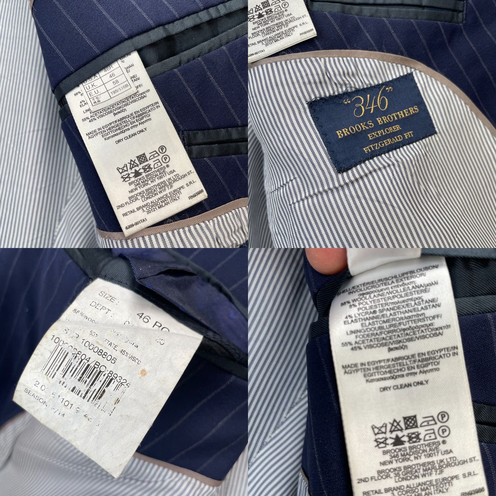 Brooks Brothers Brooks Brothers Mens Blazer Coat Jacket 46R Blue Striped Fitzgerald Explorer 346 Size 46R - 8 Thumbnail