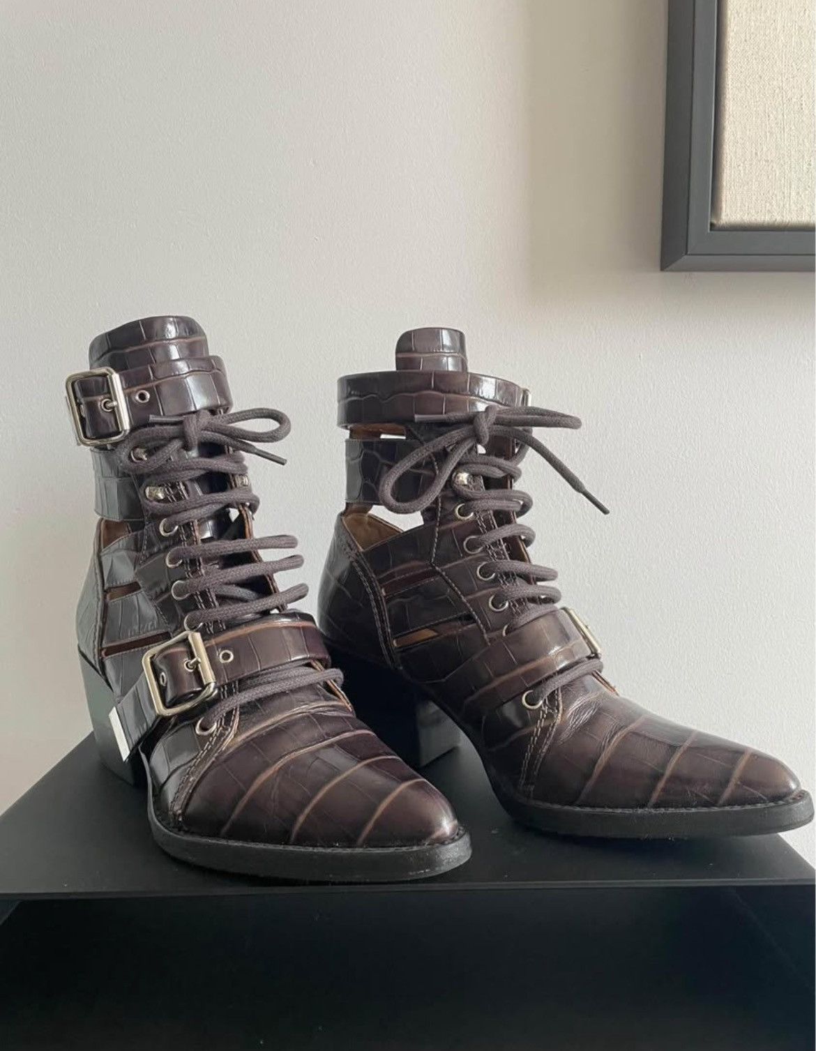 Chloe Chloe Crocodile Rylee Boots Size US 8 / IT 38 - 3 Thumbnail